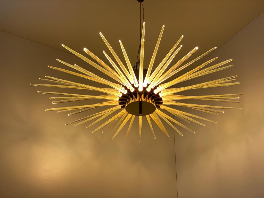 1980's Murano glass Sunburst chandelier 
Italy 