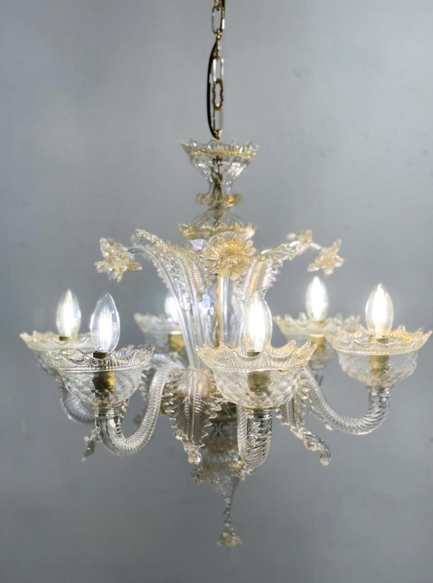 Vetro di Murano Lampadario in vetro di Murano in vendita