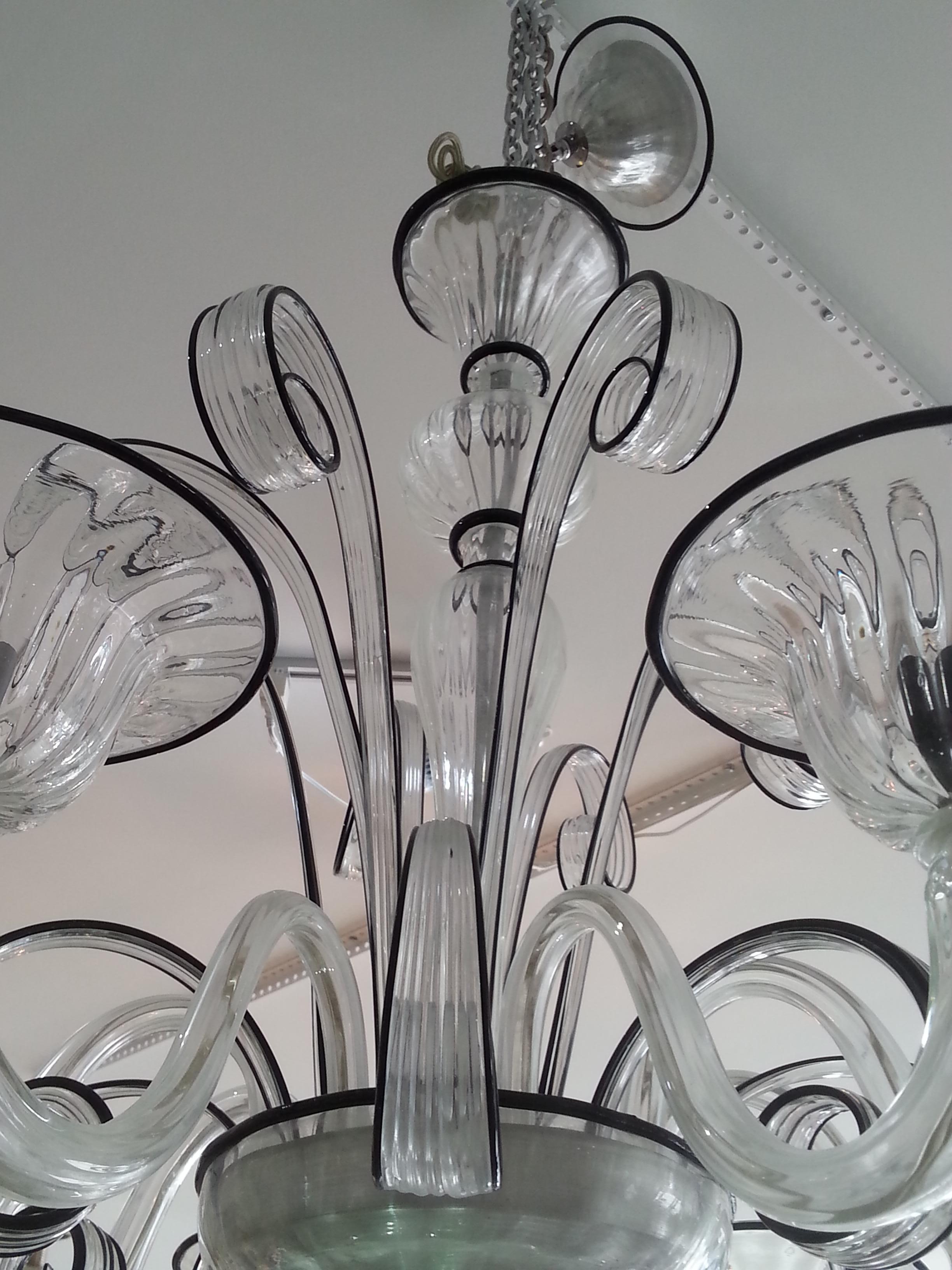 Italian Murano Glass Chandelier For Sale