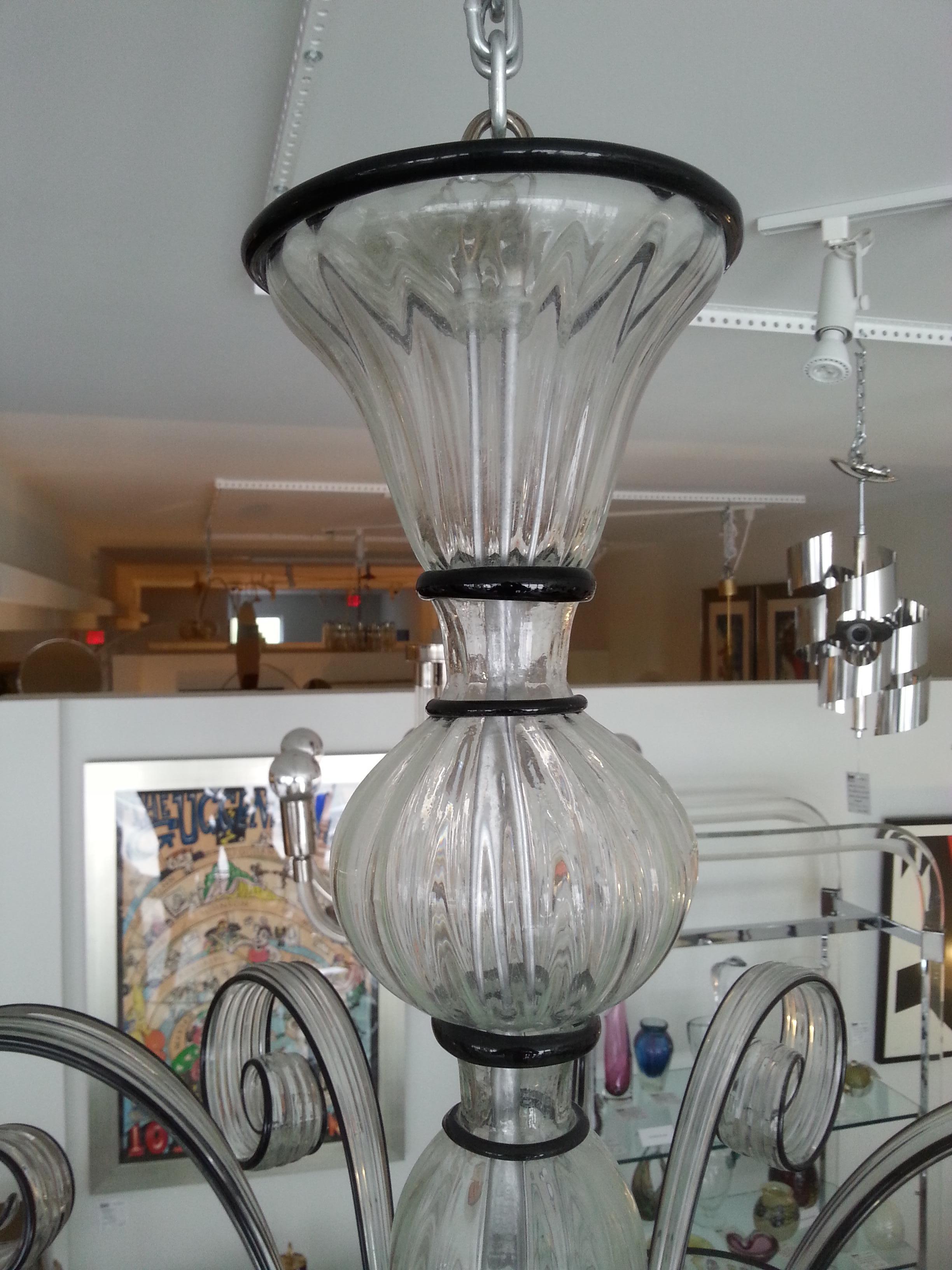 20th Century Murano Glass Chandelier For Sale