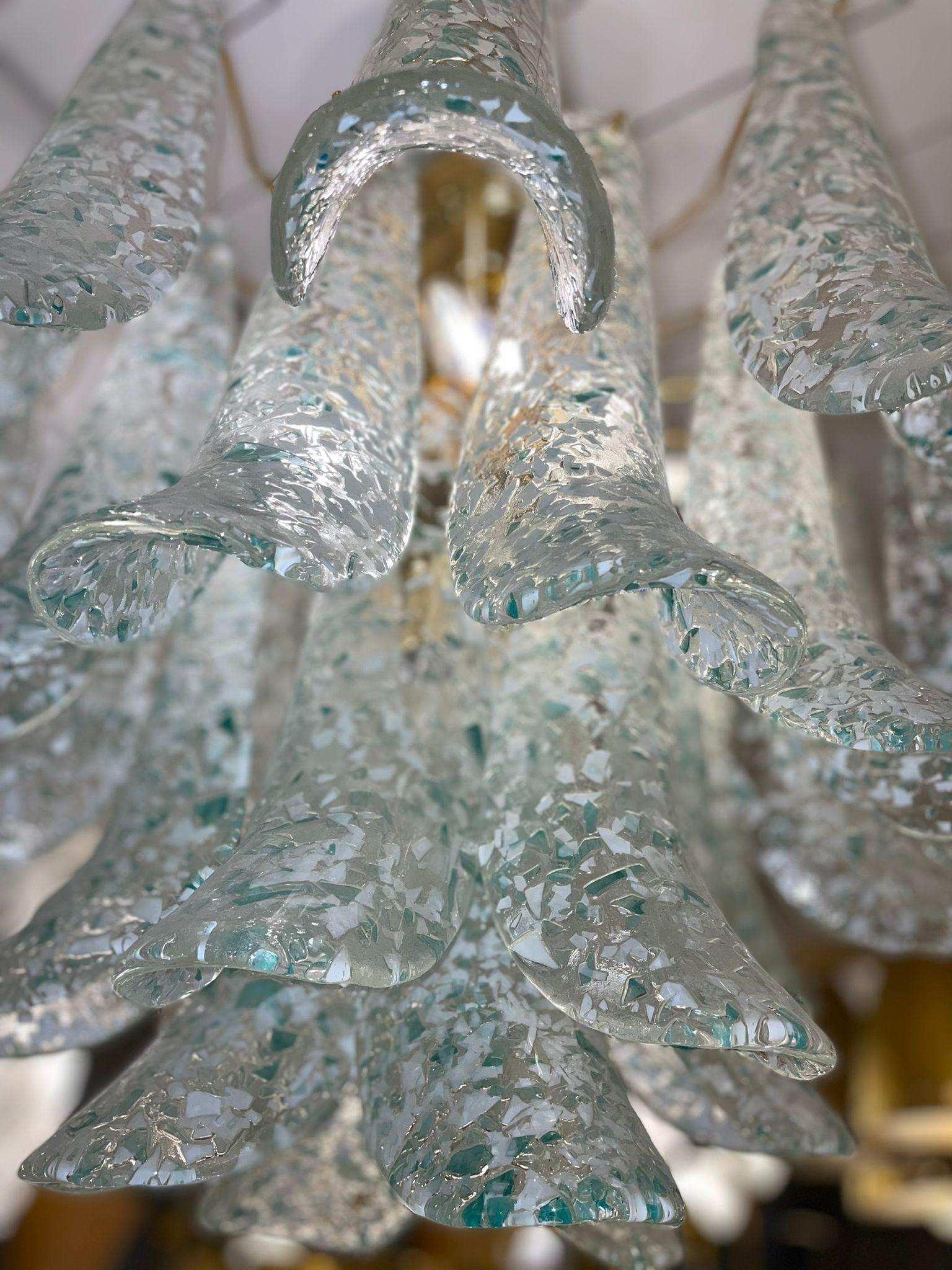 Muranoglas-Kronleuchter aus Muranoglas in „Mosaico“-Technik, von Mazzega im Zustand „Gut“ im Angebot in London, GB
