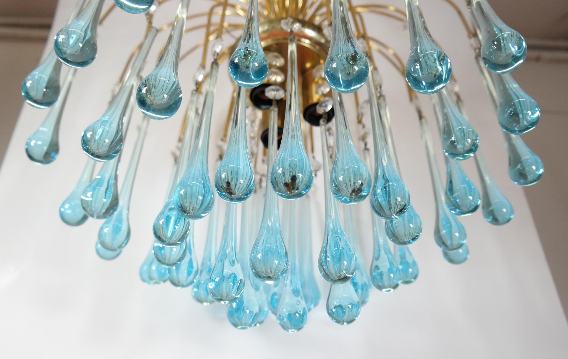 Italian Murano Glass Chandelier in Style of Paolo Venini, 1960s