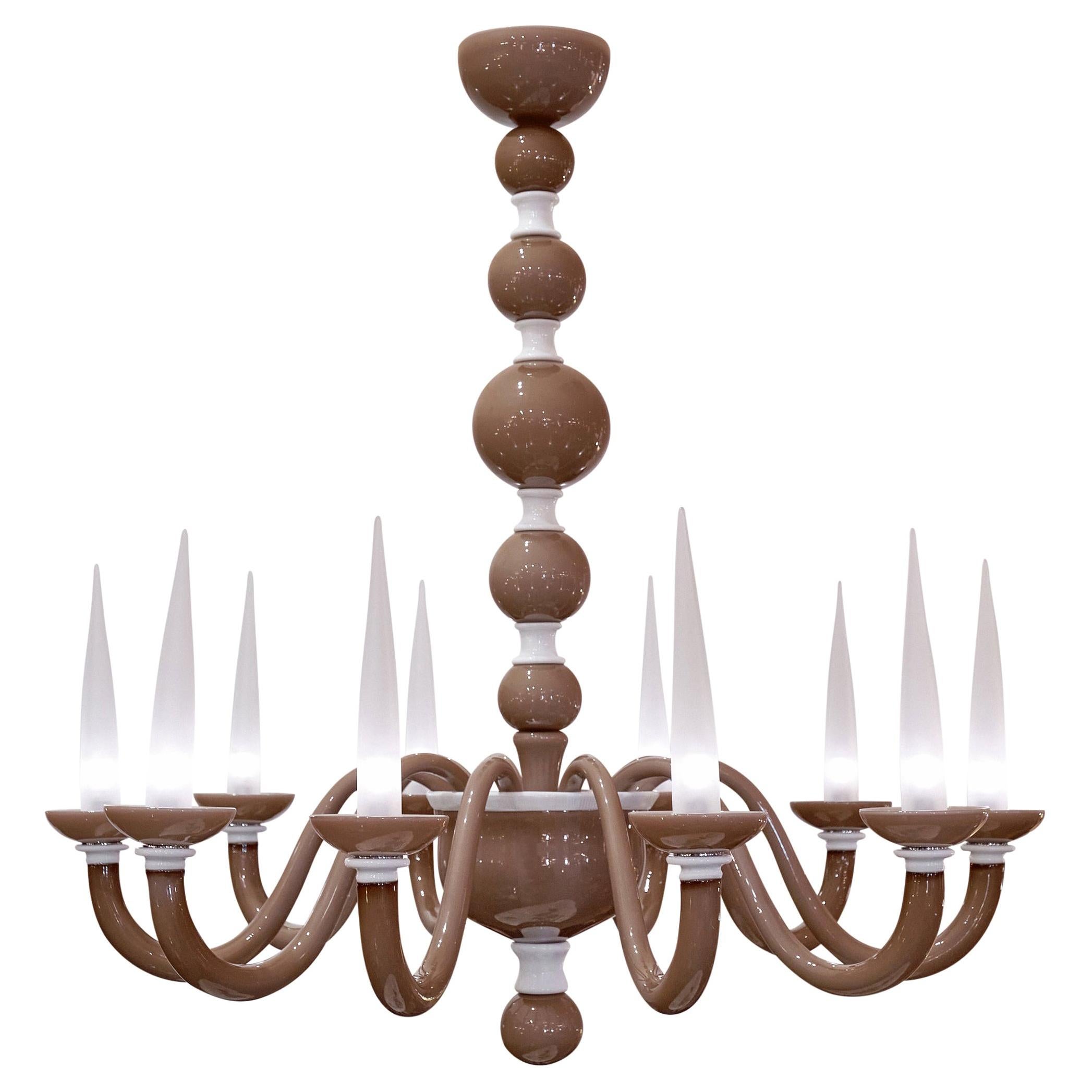 Murano Glass Chandelier in the Style of Barovier For Sale