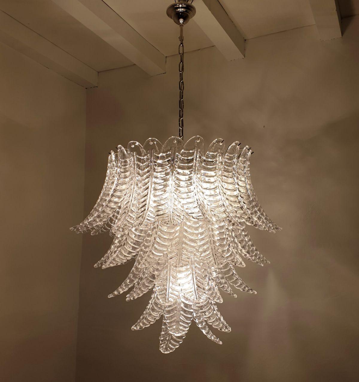 Mid-Century Modern Murano glass Chandelier, Italy 1970s For Sale