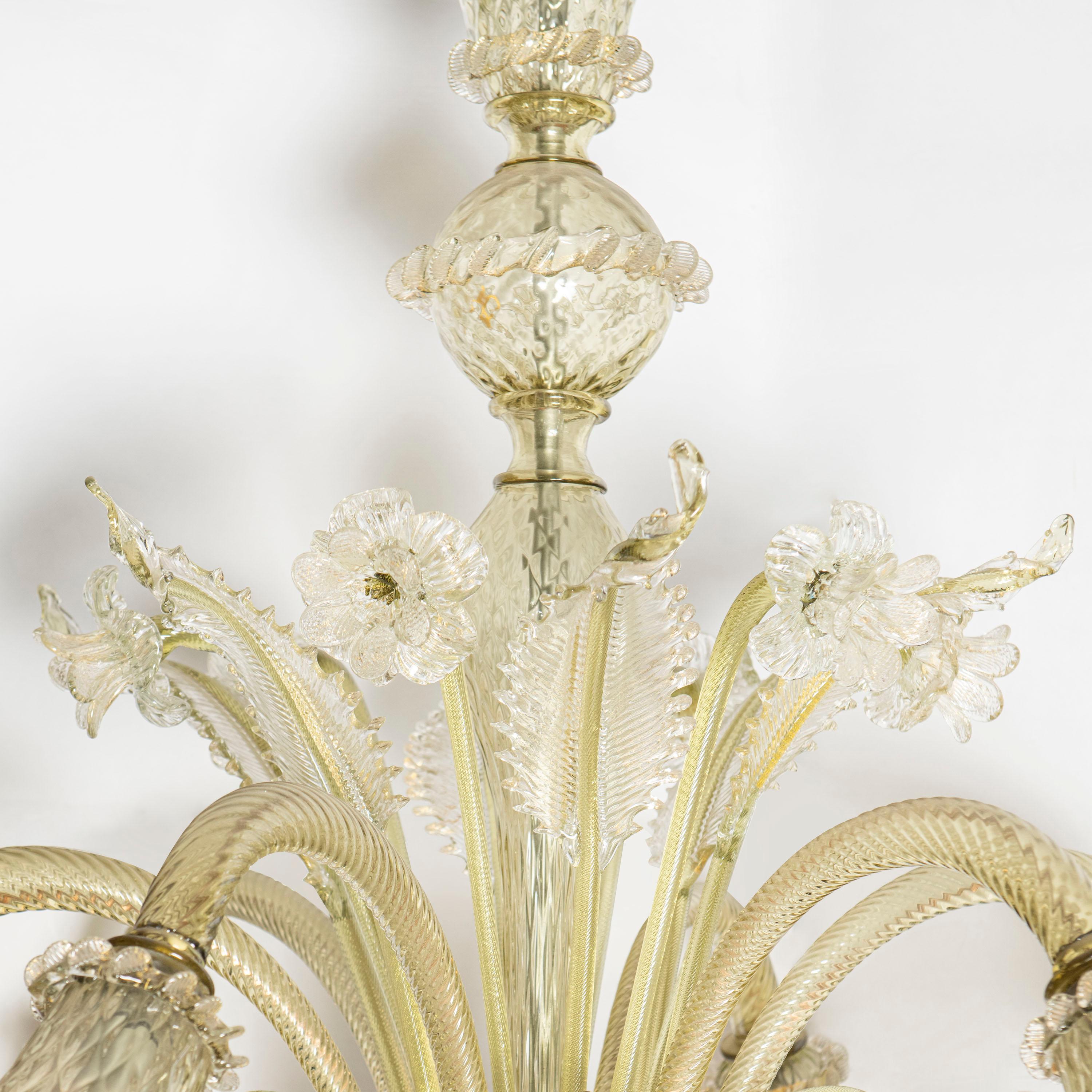 Italian Murano Glass Chandelier, Italy, circa 1940 For Sale