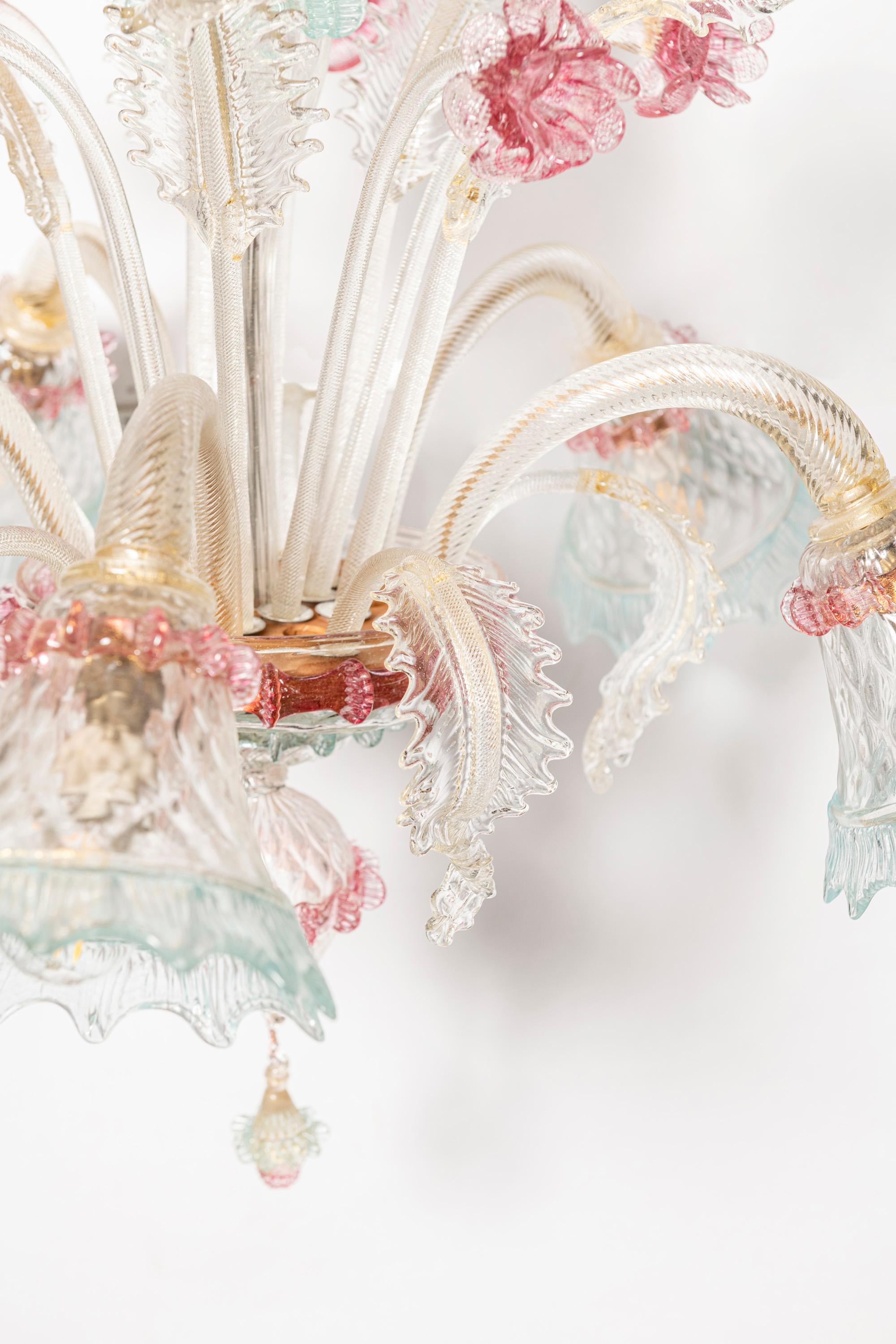 Murano Glass Chandelier, Italy, circa 1940. In Good Condition For Sale In Buenos Aires, Buenos Aires