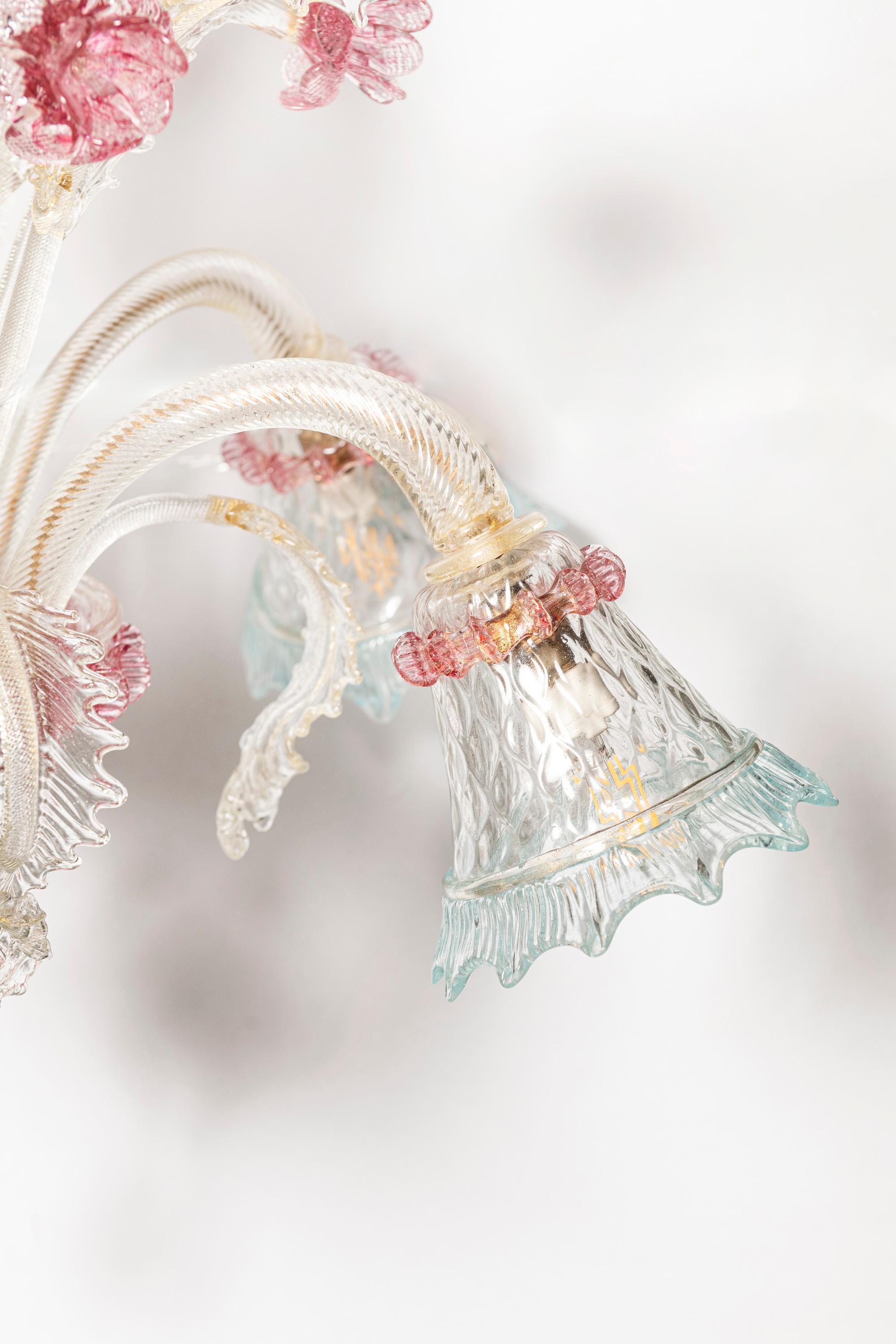 Murano Glass Chandelier, Italy, circa 1940. For Sale 1