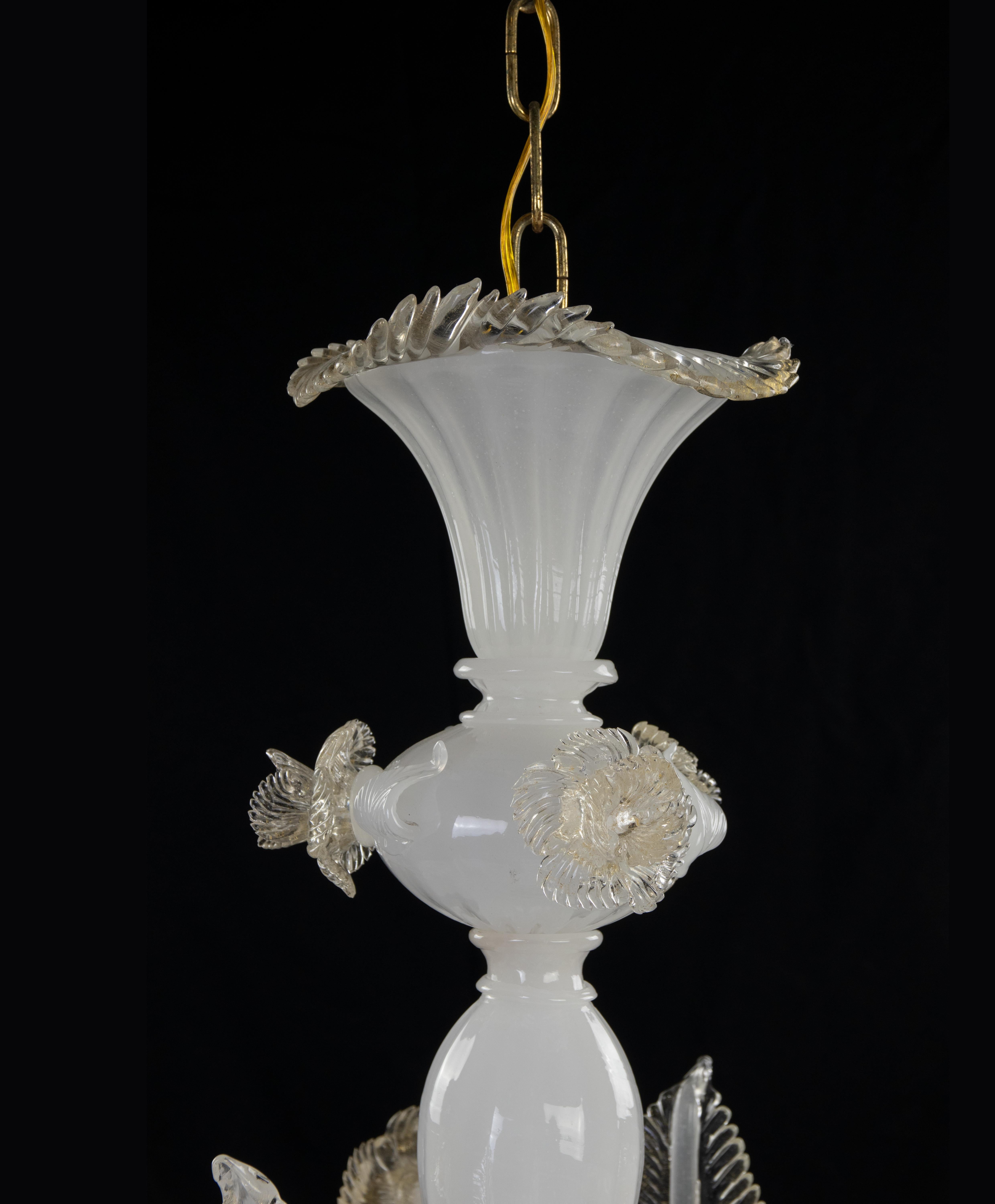 Italian Murano Glass Chandelier, Italy mid-20th Century For Sale