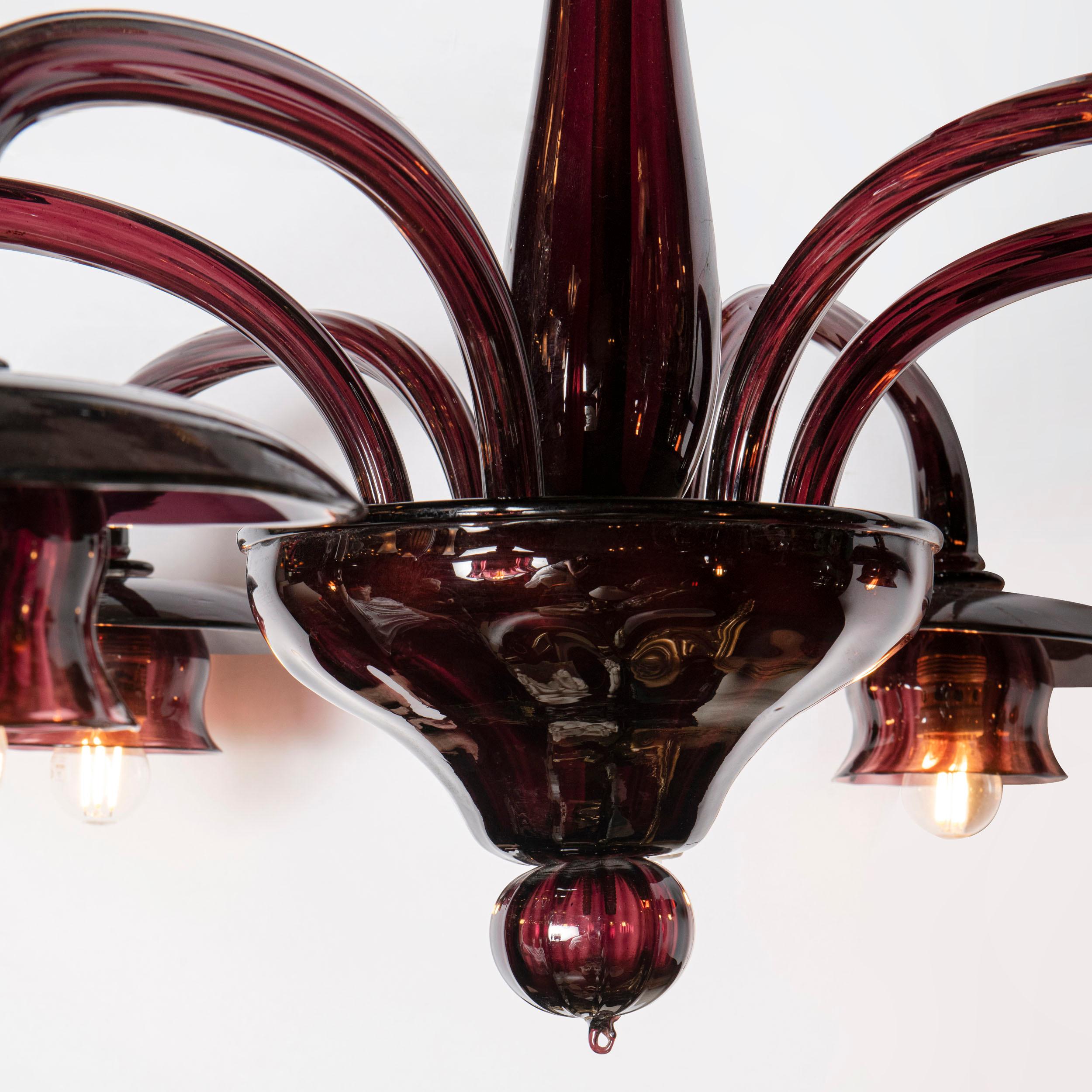 Italian Murano Glass Chandelier, Italy, Mid-20th Century For Sale