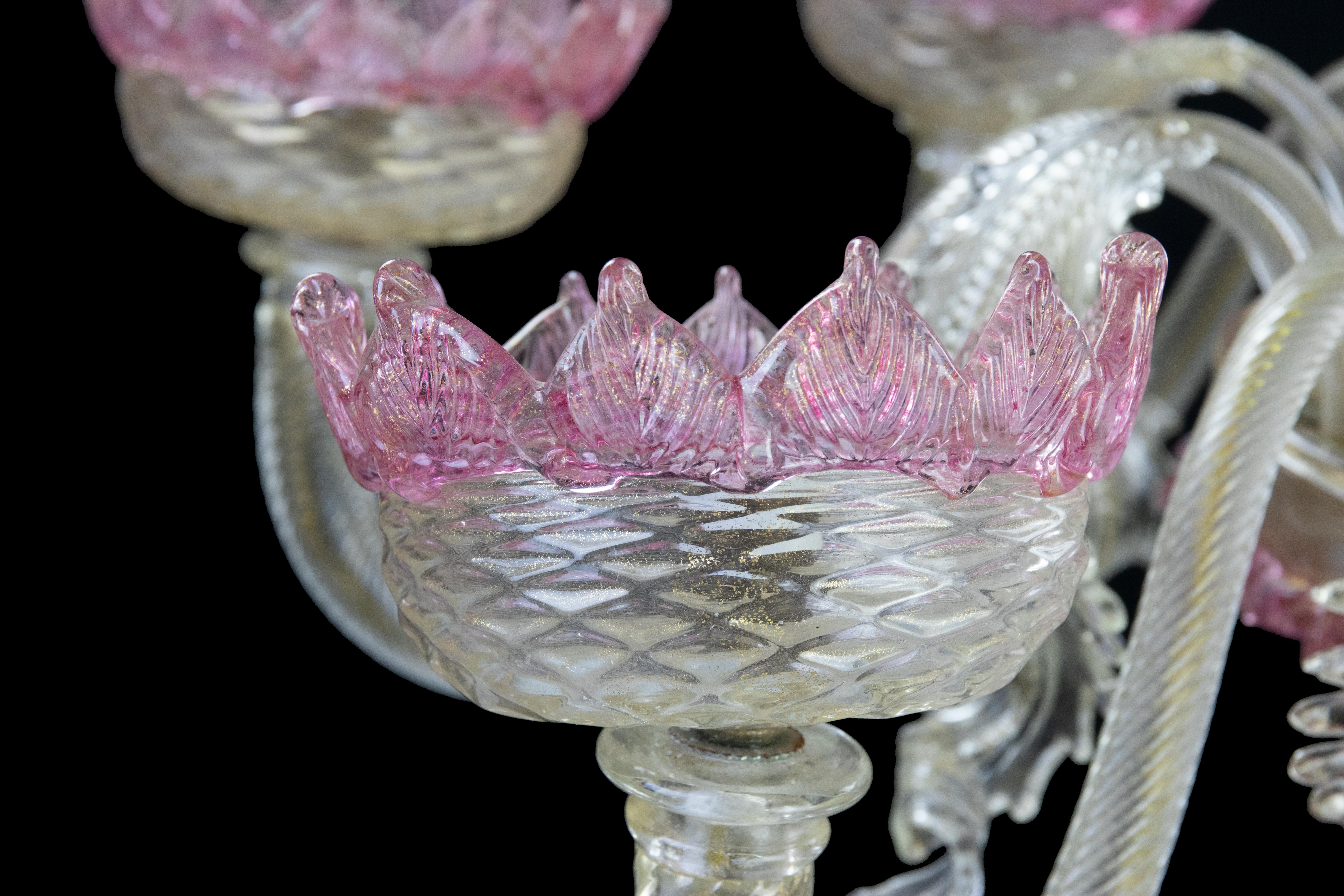 Murano Glass Chandelier, Italy mid-20th Century For Sale 1