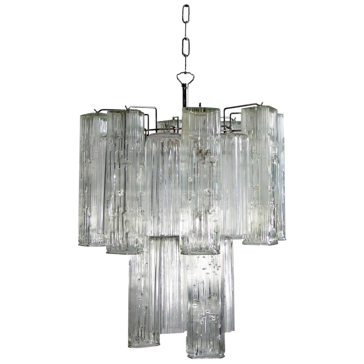 Attributed Murano Glass Chandelier Made in Italy For Sale