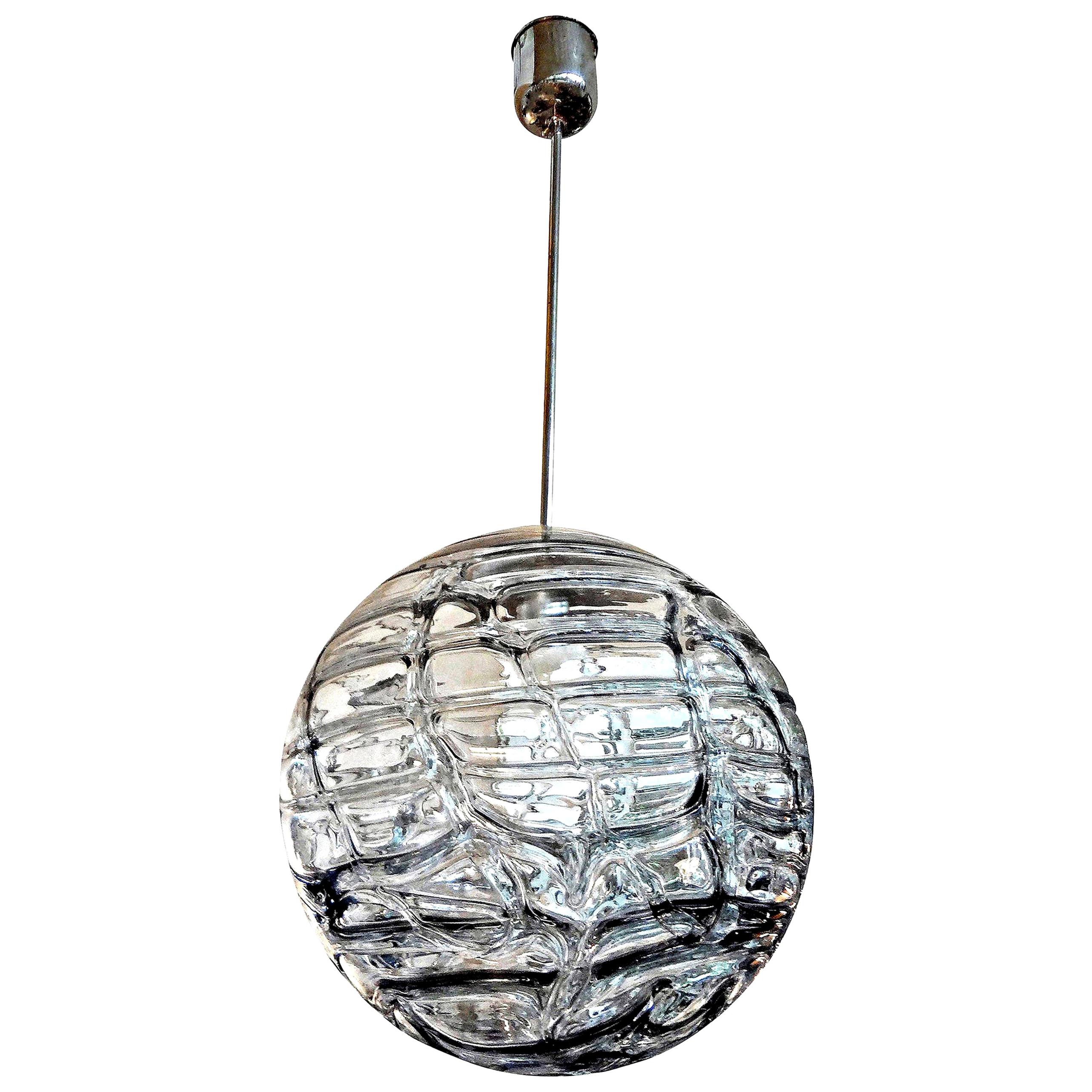Murano Glass Chandelier or Pendant-Sphere Shaped Inspired by Venini