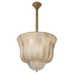 Murano Glass Chandelier Pendant in the style of Barovier & Toso, Italy