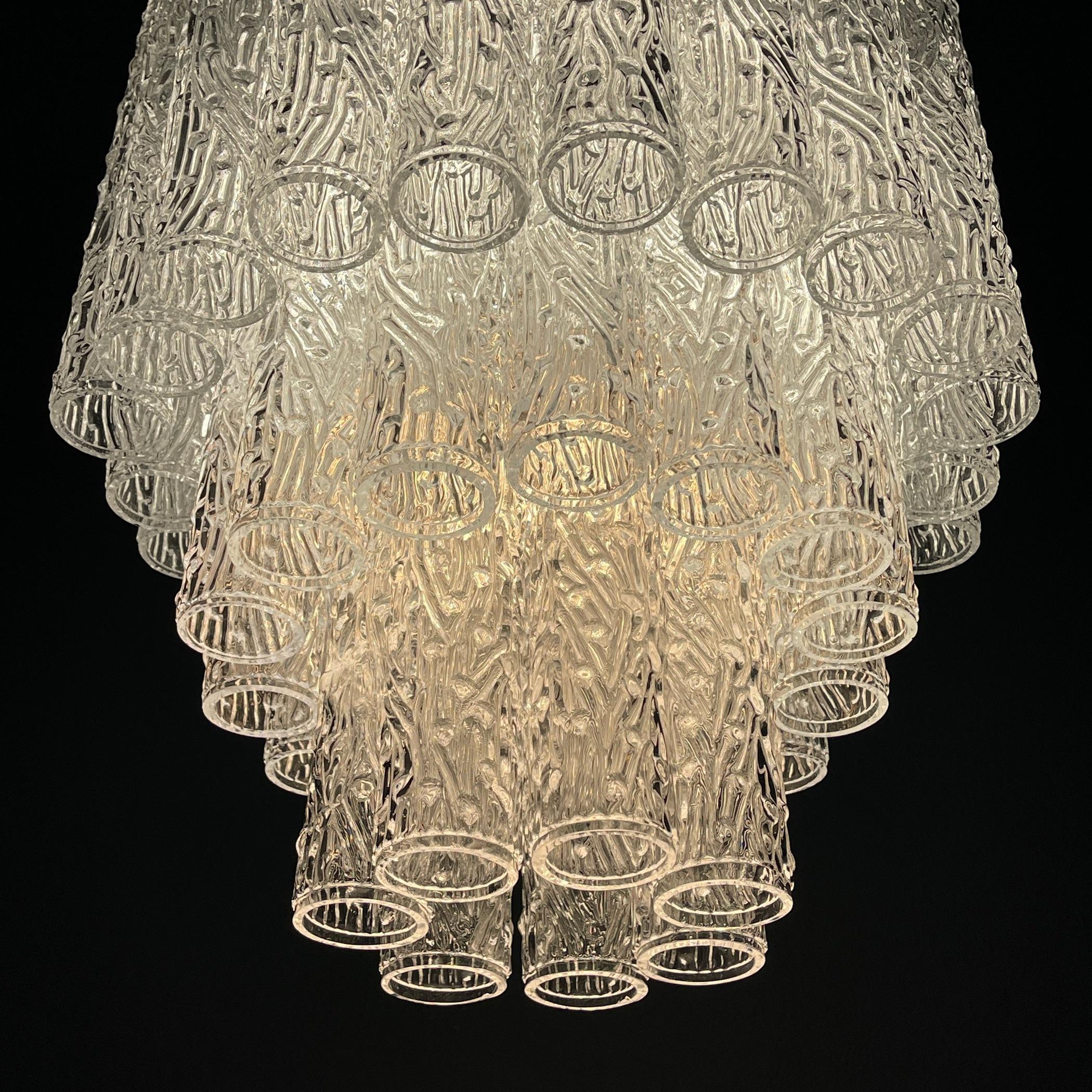 Murano glass chandelier Tronchi by Toni Zuccheri for Venini Italy 1960s For Sale 3