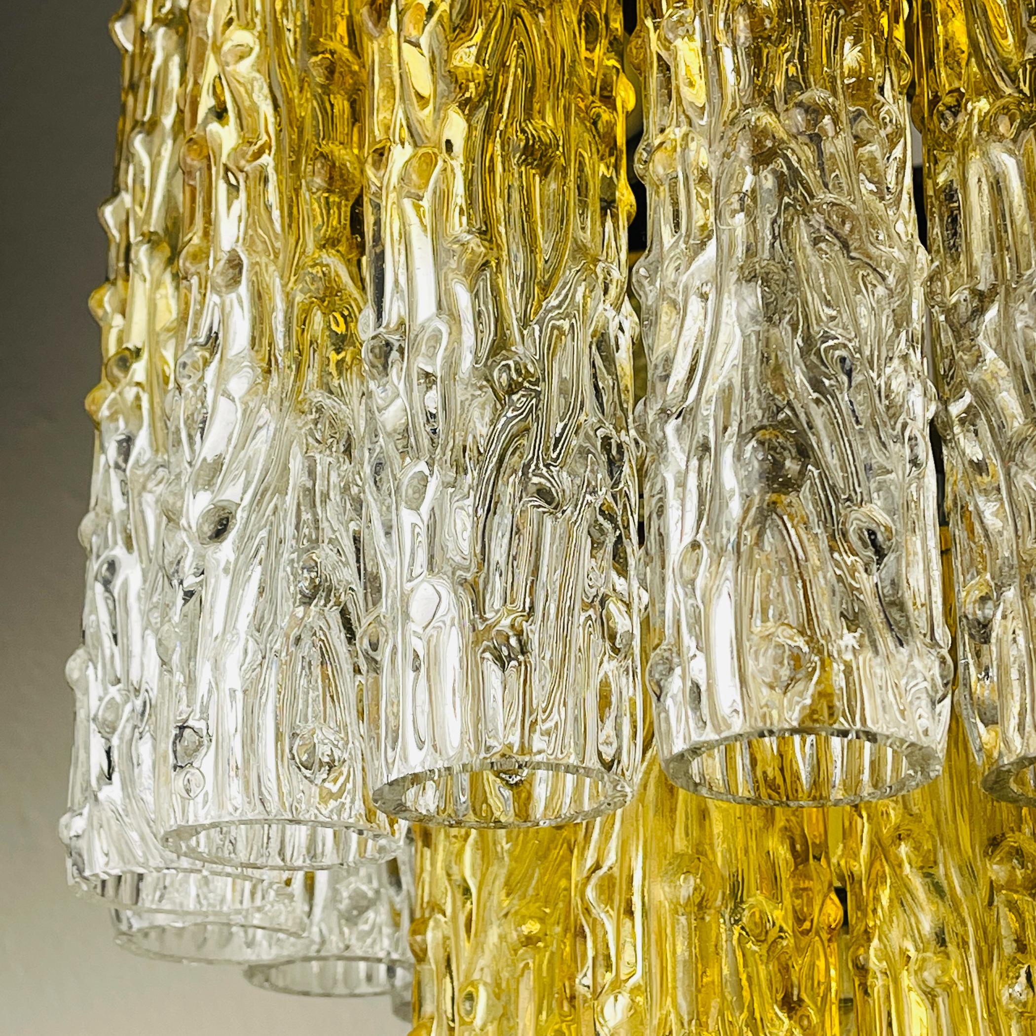 Murano glass chandelier Tronchi by Toni Zuccheri for Venini Italy 1960s For Sale 3