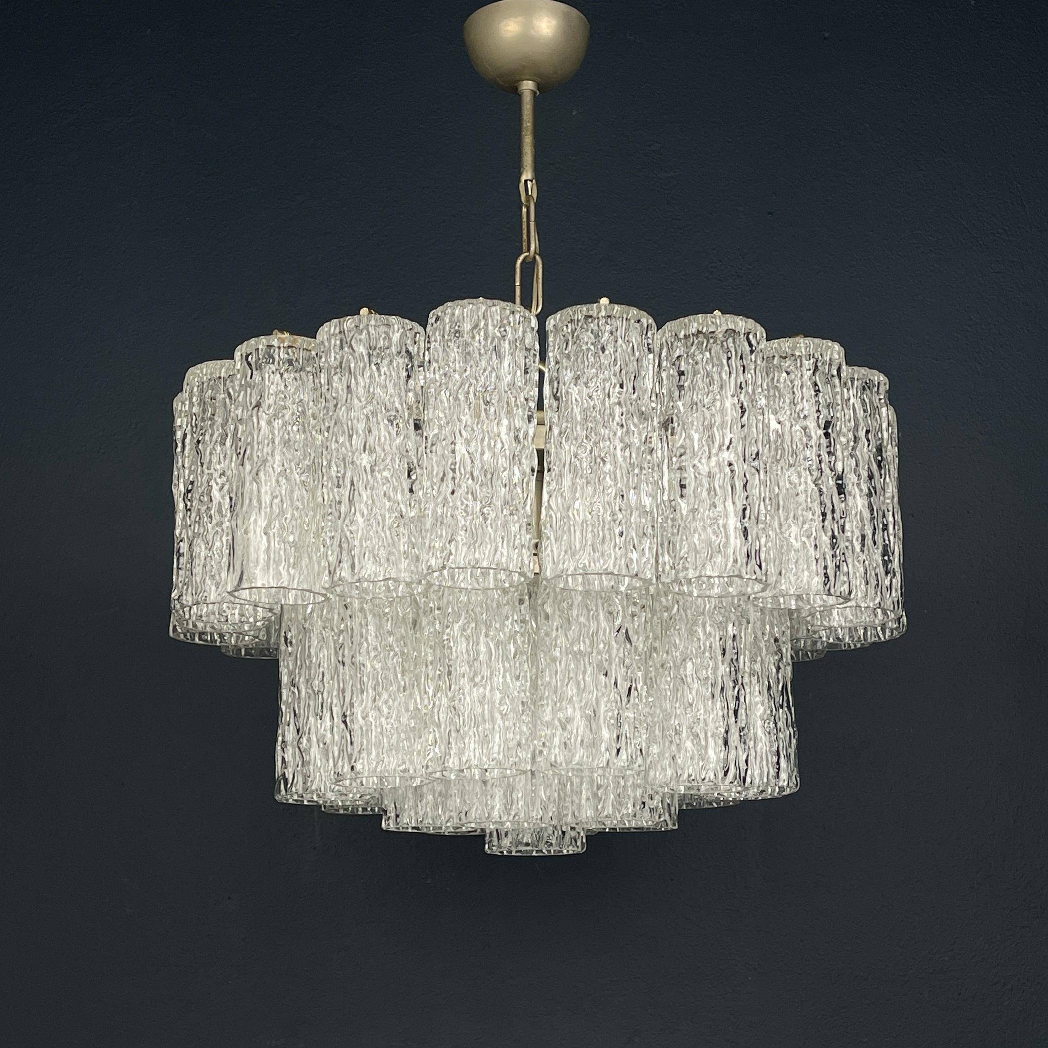 Murano glass chandelier Tronchi by Toni Zuccheri for Venini Italy 1960s For Sale 4