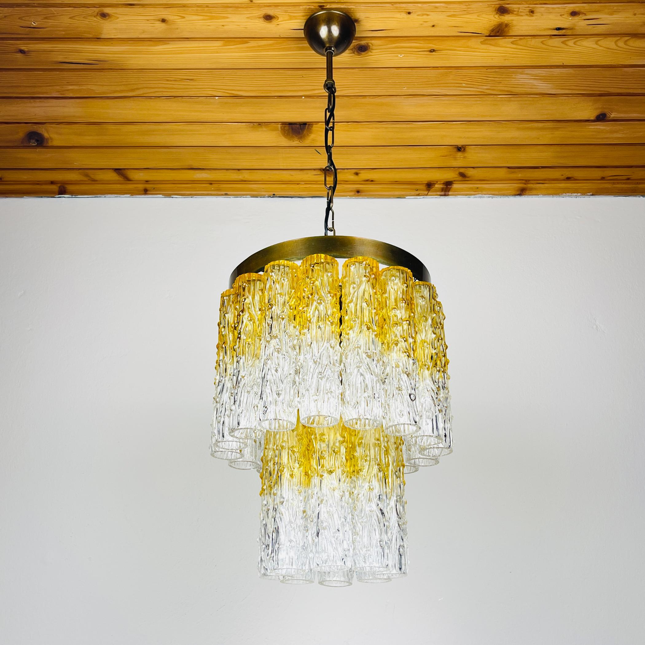 Murano glass chandelier Tronchi by Toni Zuccheri for Venini Italy 1960s For Sale 4