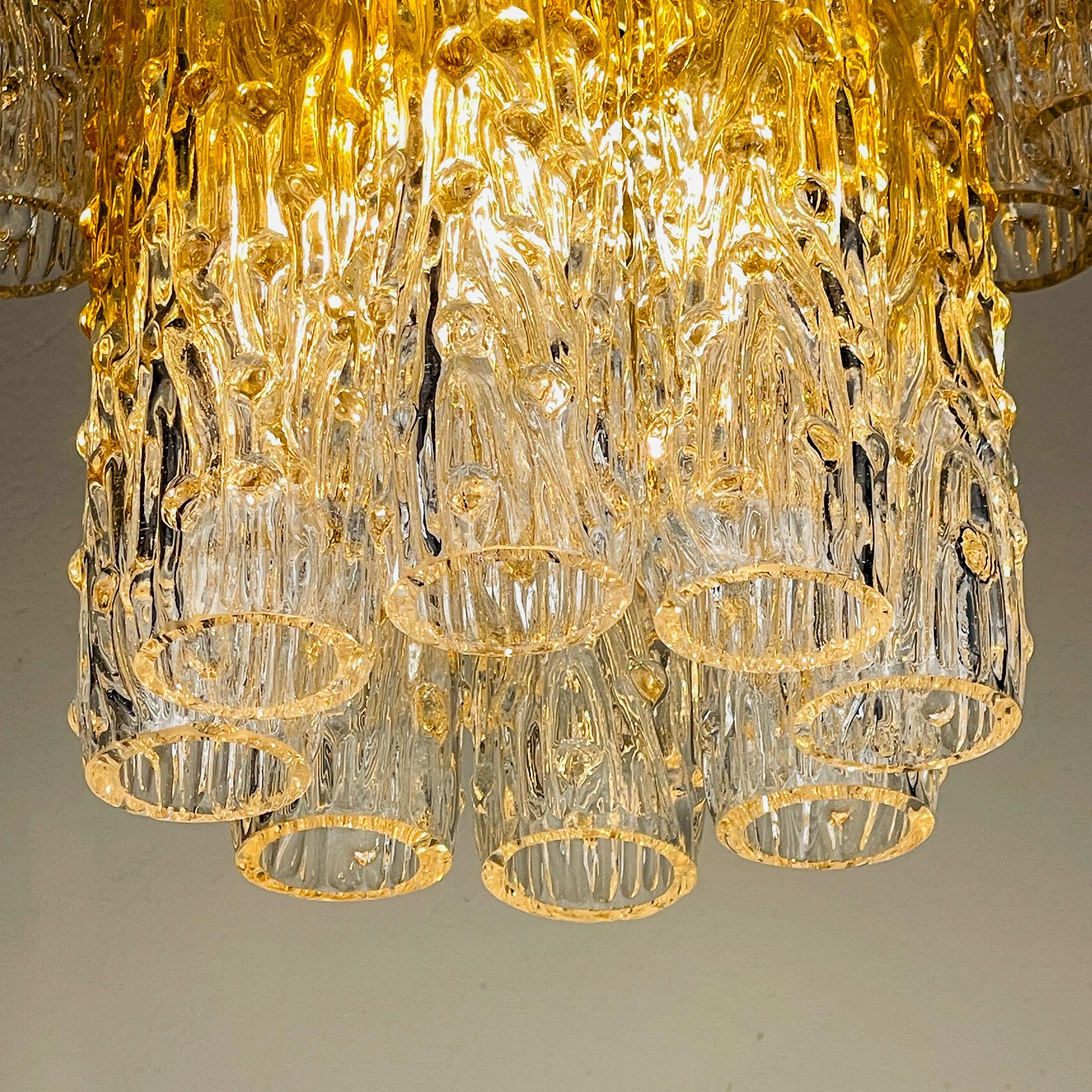 Murano glass chandelier Tronchi by Toni Zuccheri for Venini Italy 1960s For Sale 5