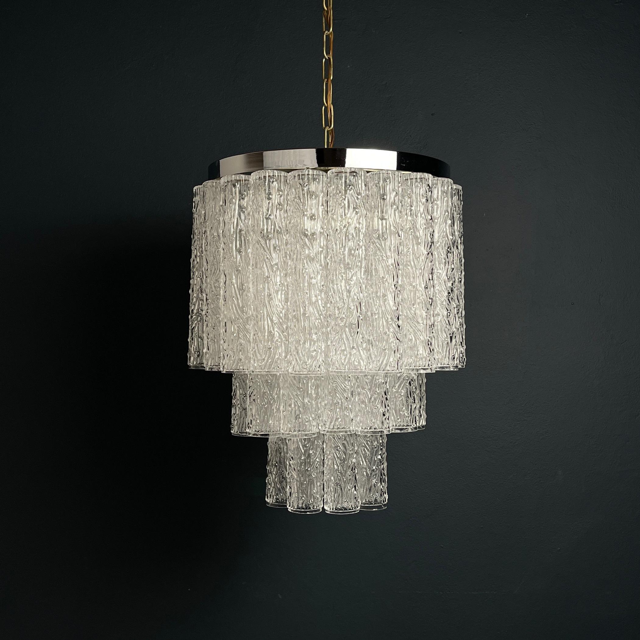 Murano glass chandelier Tronchi by Toni Zuccheri for Venini Italy 1960s For Sale 6