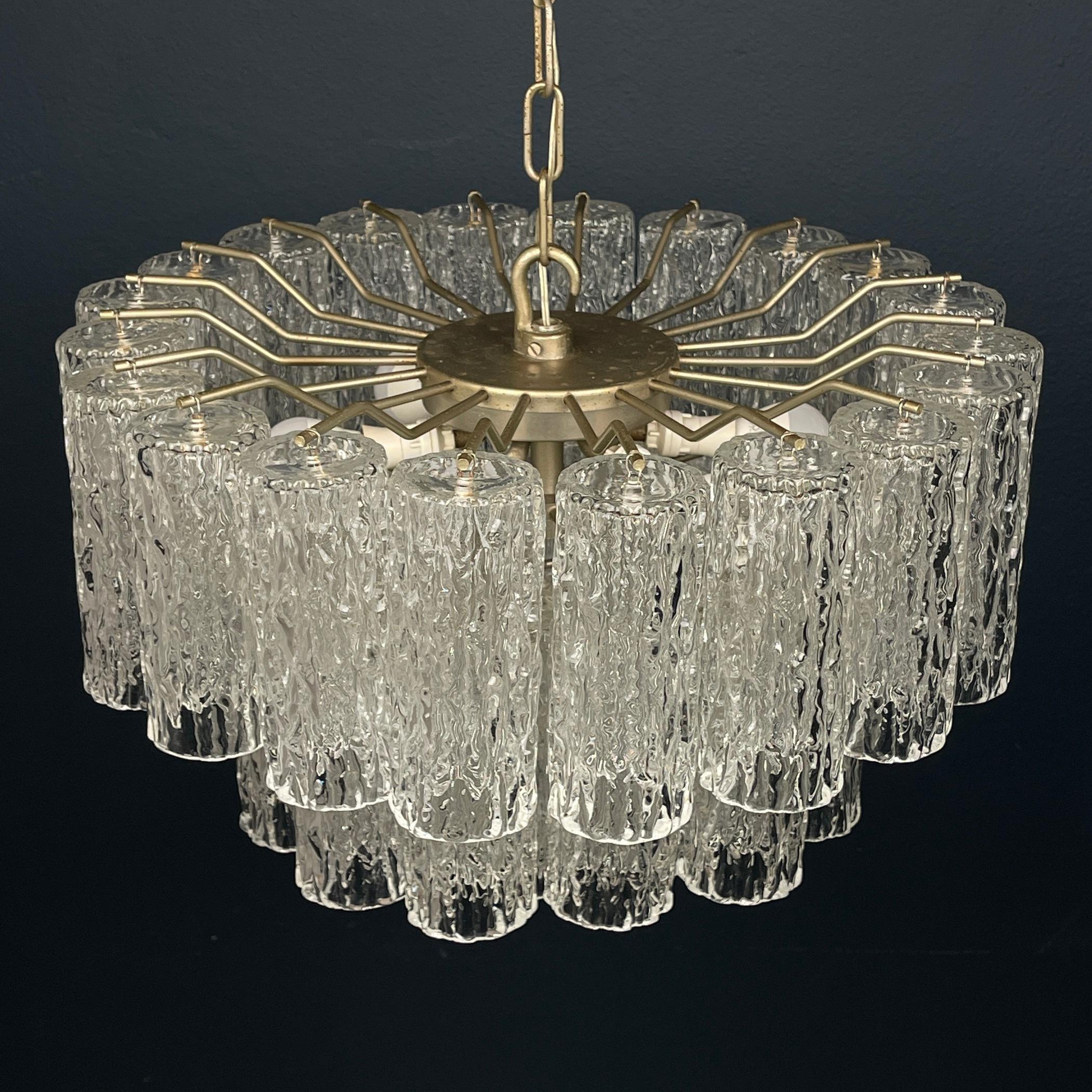 Murano glass chandelier Tronchi by Toni Zuccheri for Venini Italy 1960s For Sale 6