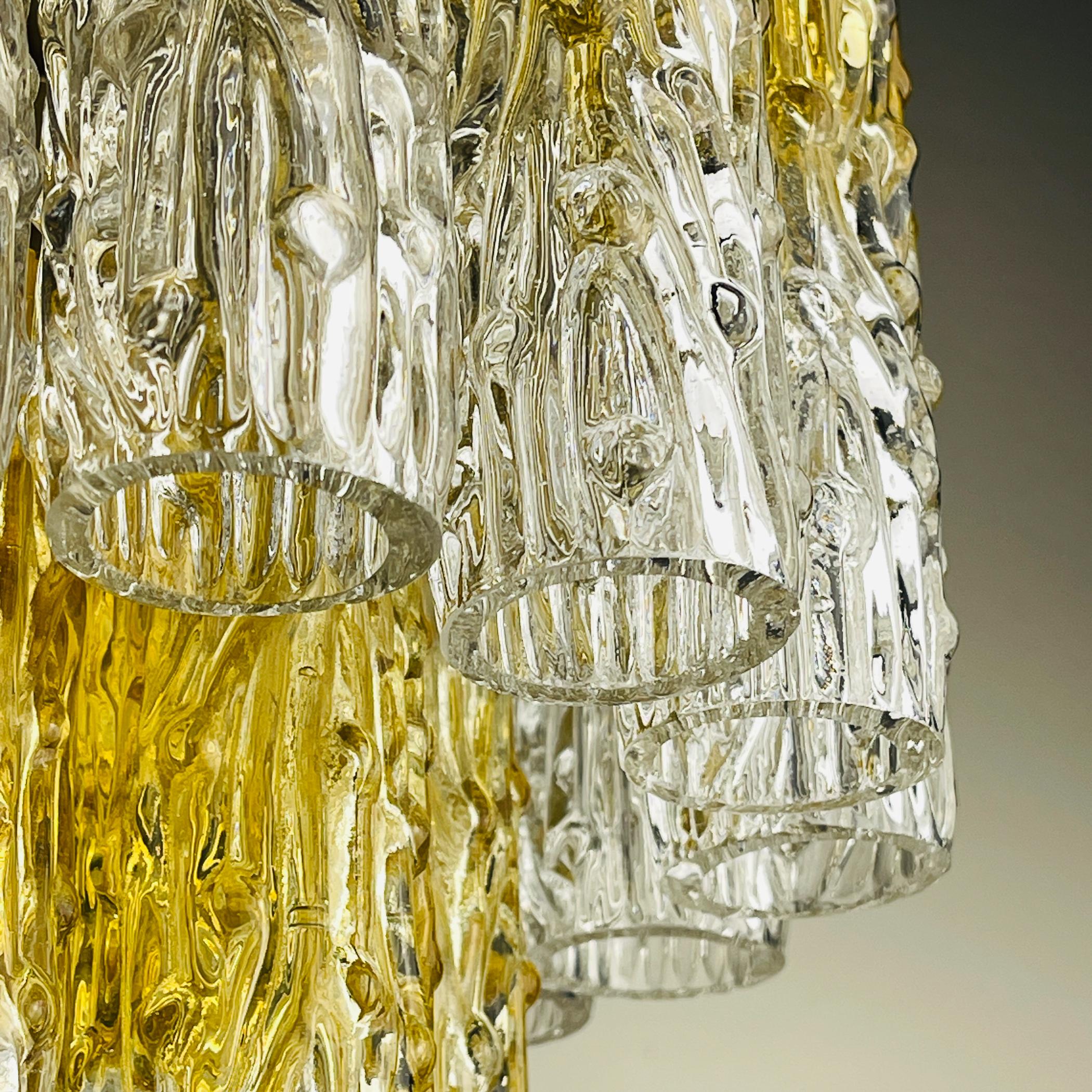 Murano glass chandelier Tronchi by Toni Zuccheri for Venini Italy 1960s For Sale 6