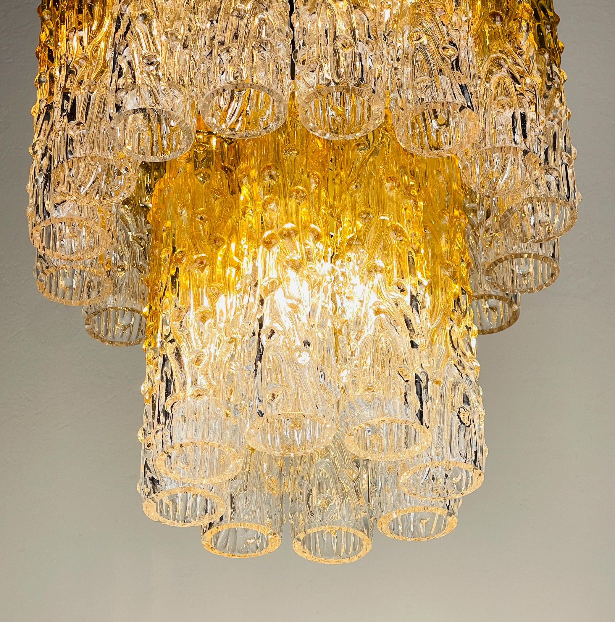 Murano glass chandelier Tronchi by Toni Zuccheri for Venini Italy 1960s For Sale 7