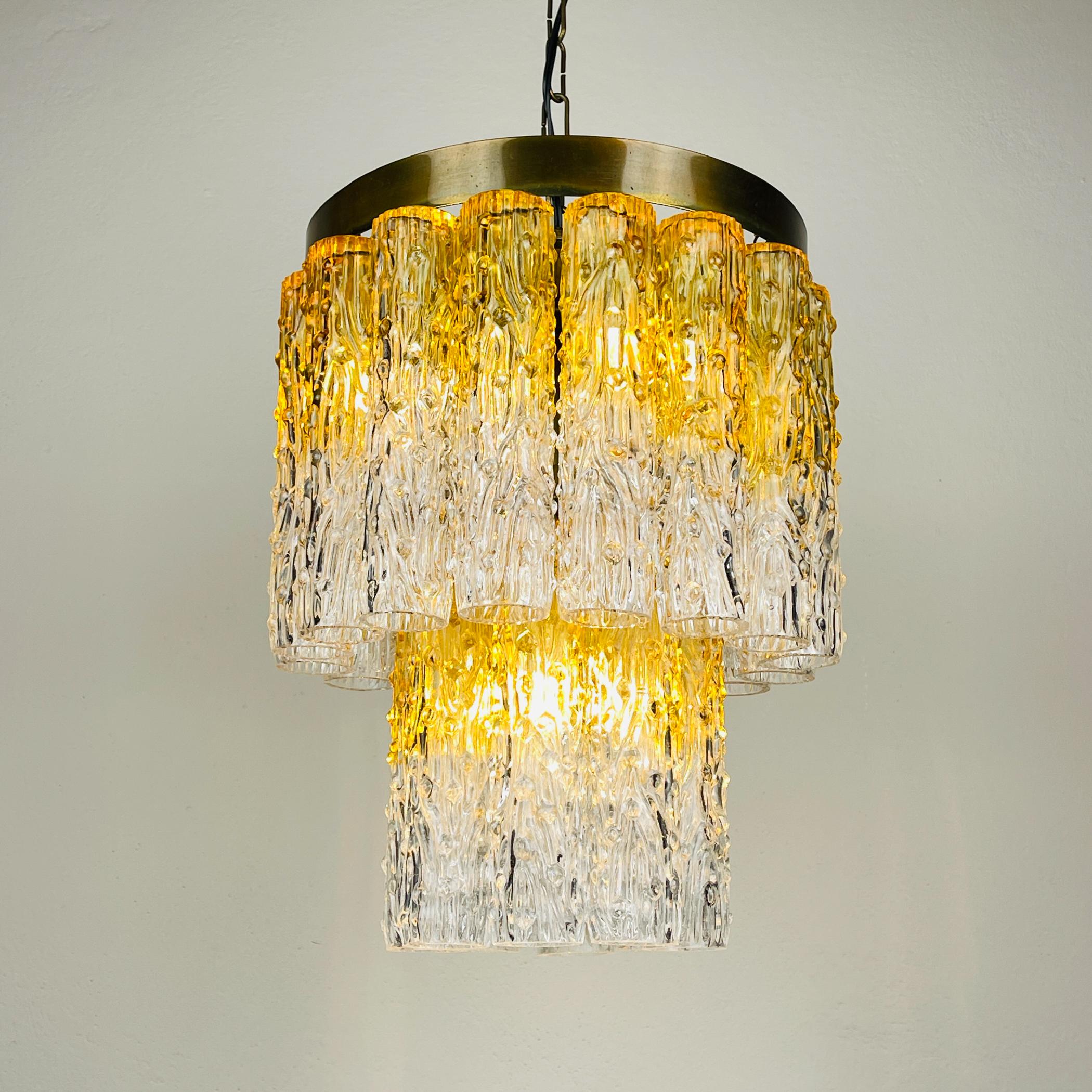 Murano glass chandelier Tronchi by Toni Zuccheri for Venini Italy 1960s For Sale 8