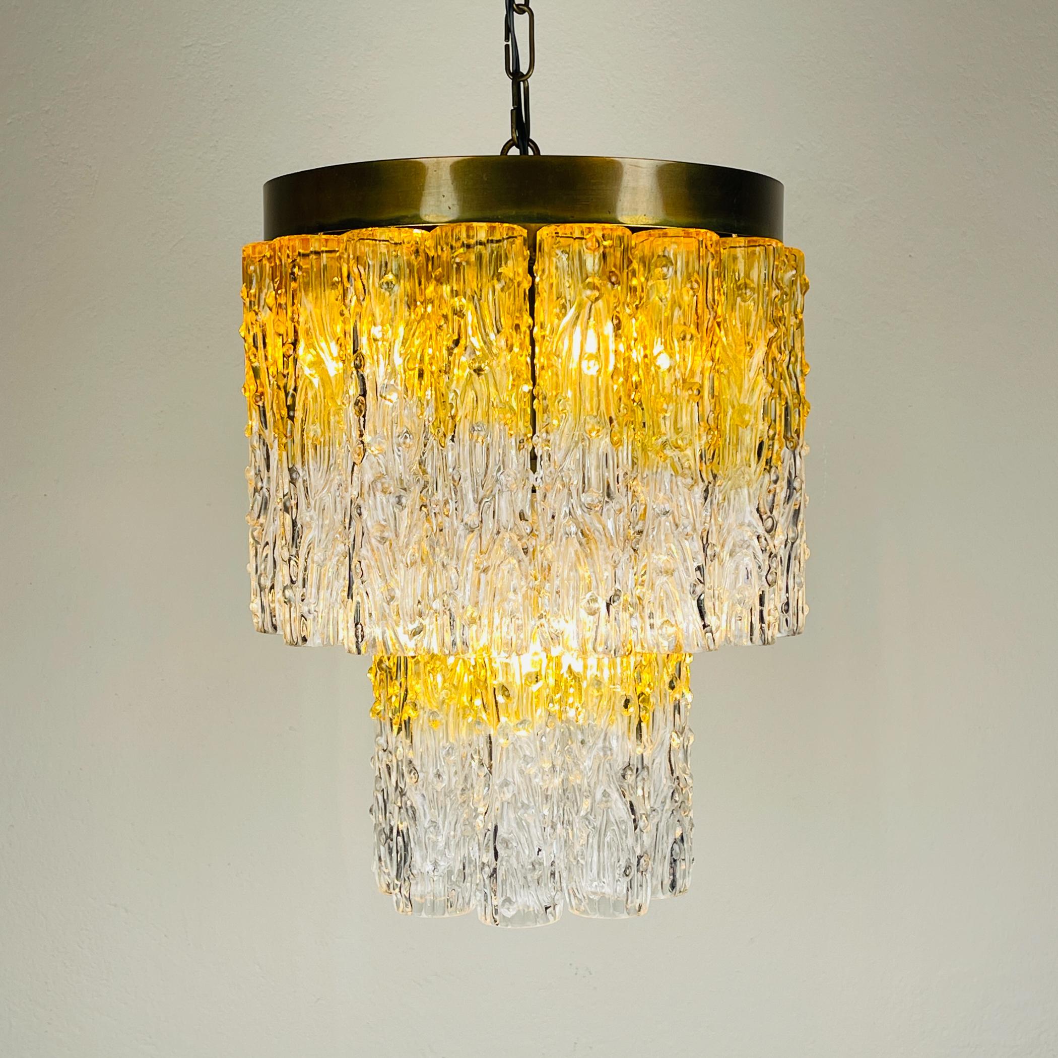 Murano glass chandelier Tronchi by Toni Zuccheri for Venini Italy 1960s For Sale 9