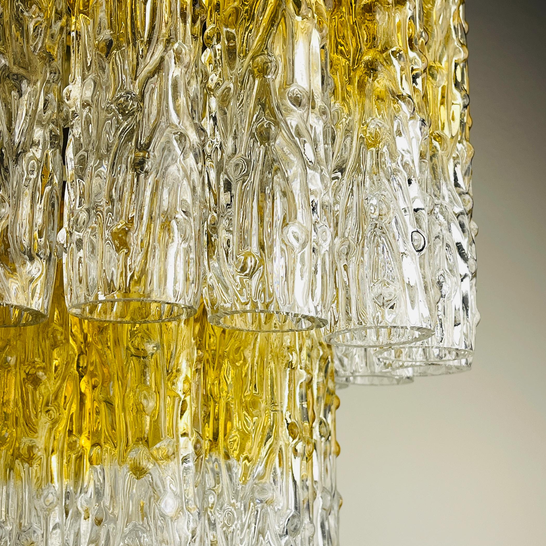 Murano glass chandelier Tronchi by Toni Zuccheri for Venini Italy 1960s For Sale 11