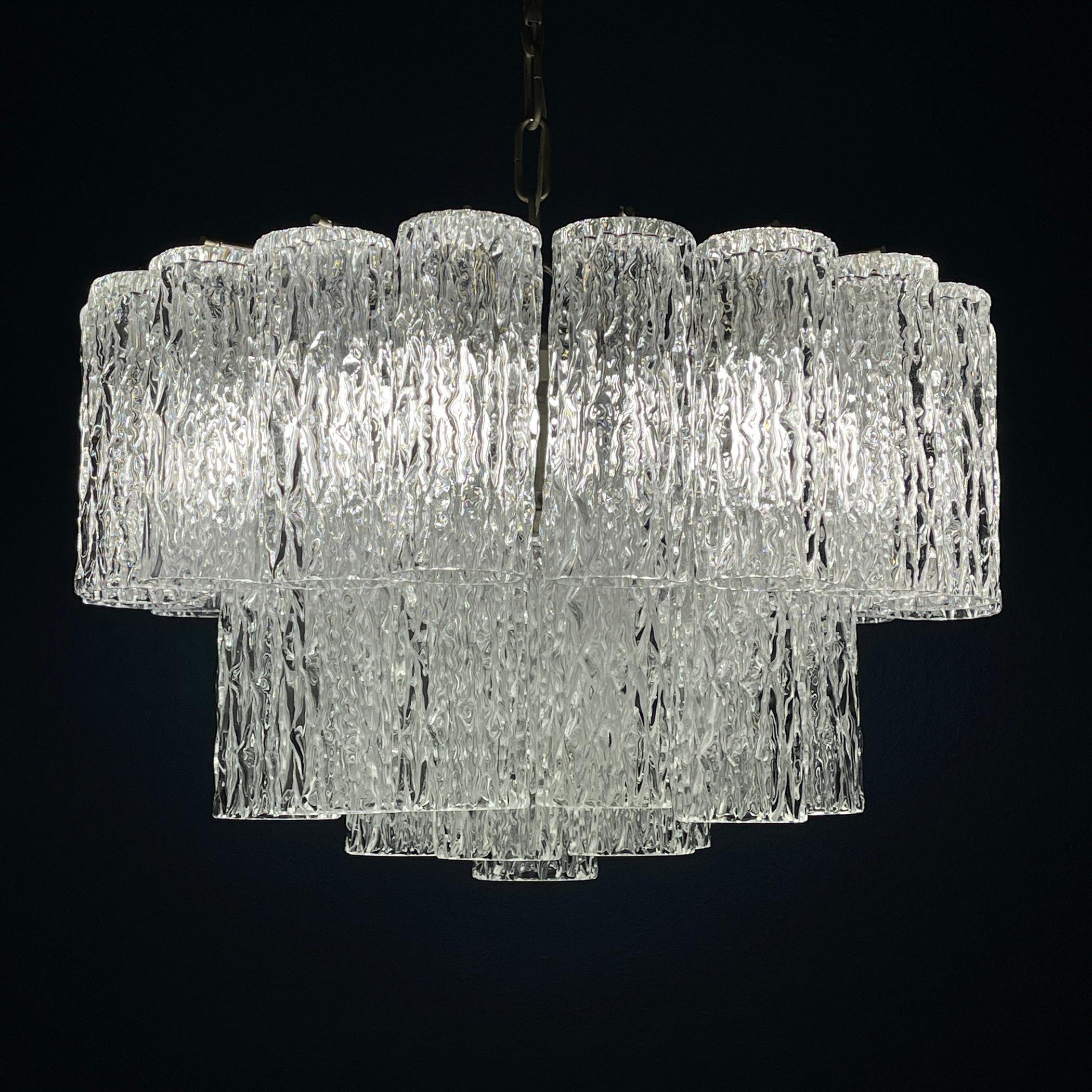 Italian Murano glass chandelier Tronchi by Toni Zuccheri for Venini Italy 1960s For Sale