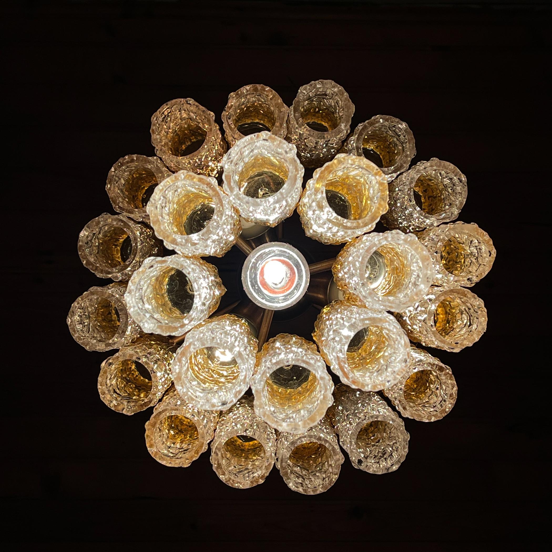 Italian Murano glass chandelier Tronchi by Toni Zuccheri for Venini Italy 1960s For Sale