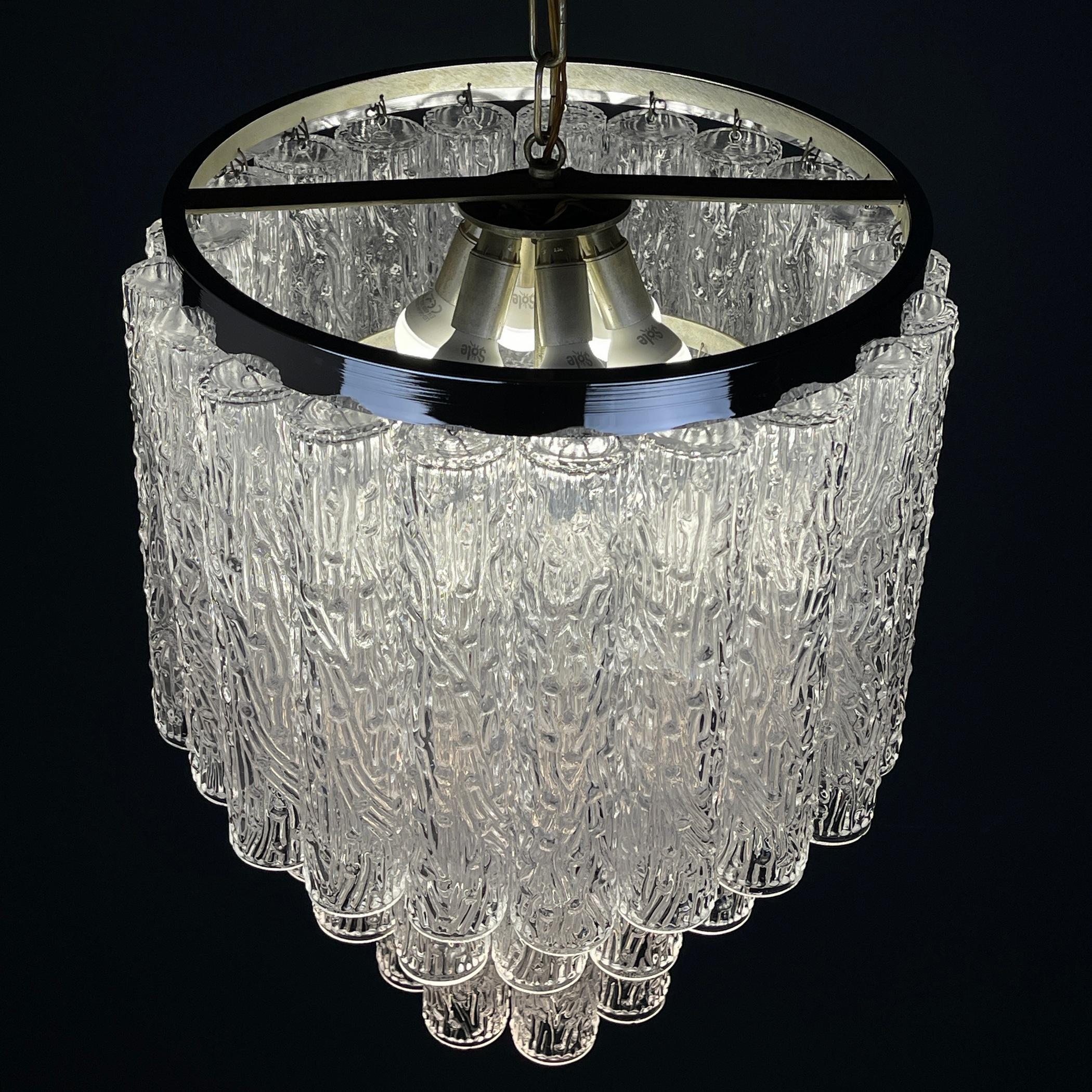 20th Century Murano glass chandelier Tronchi by Toni Zuccheri for Venini Italy 1960s For Sale
