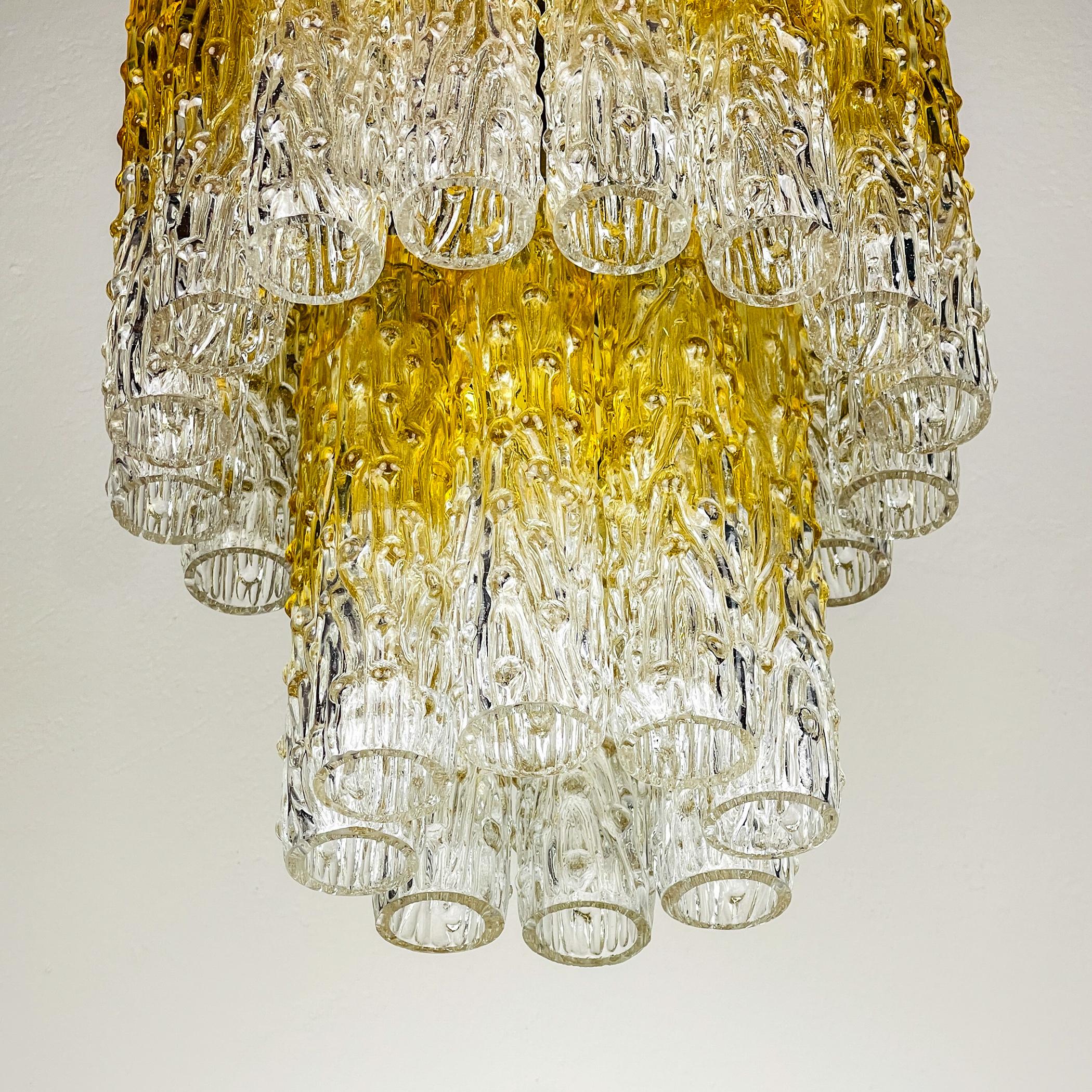 20th Century Murano glass chandelier Tronchi by Toni Zuccheri for Venini Italy 1960s For Sale