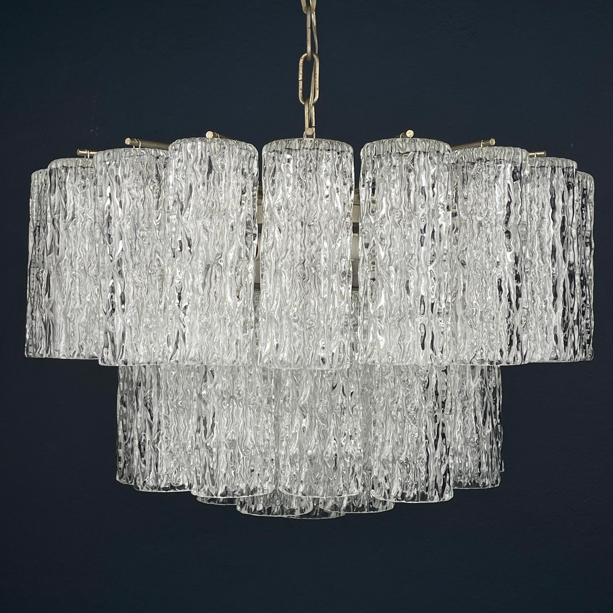 Murano glass chandelier Tronchi by Toni Zuccheri for Venini Italy 1960s For Sale 1