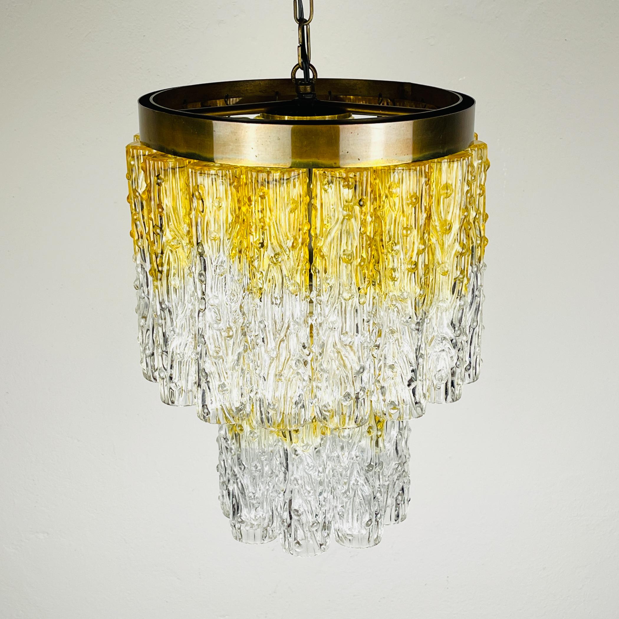 Murano glass chandelier Tronchi by Toni Zuccheri for Venini Italy 1960s For Sale 1