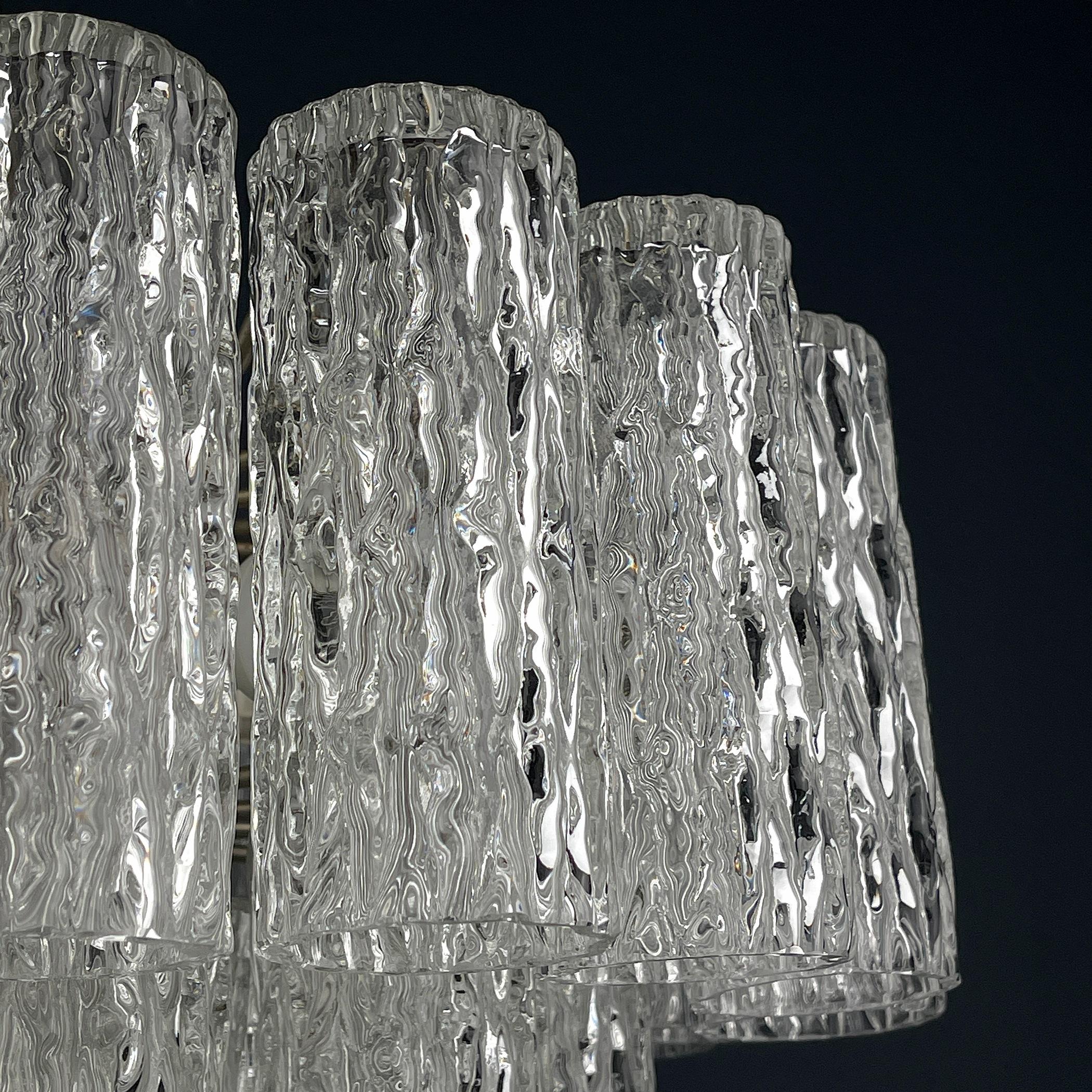 Murano glass chandelier Tronchi by Toni Zuccheri for Venini Italy 1960s For Sale 2