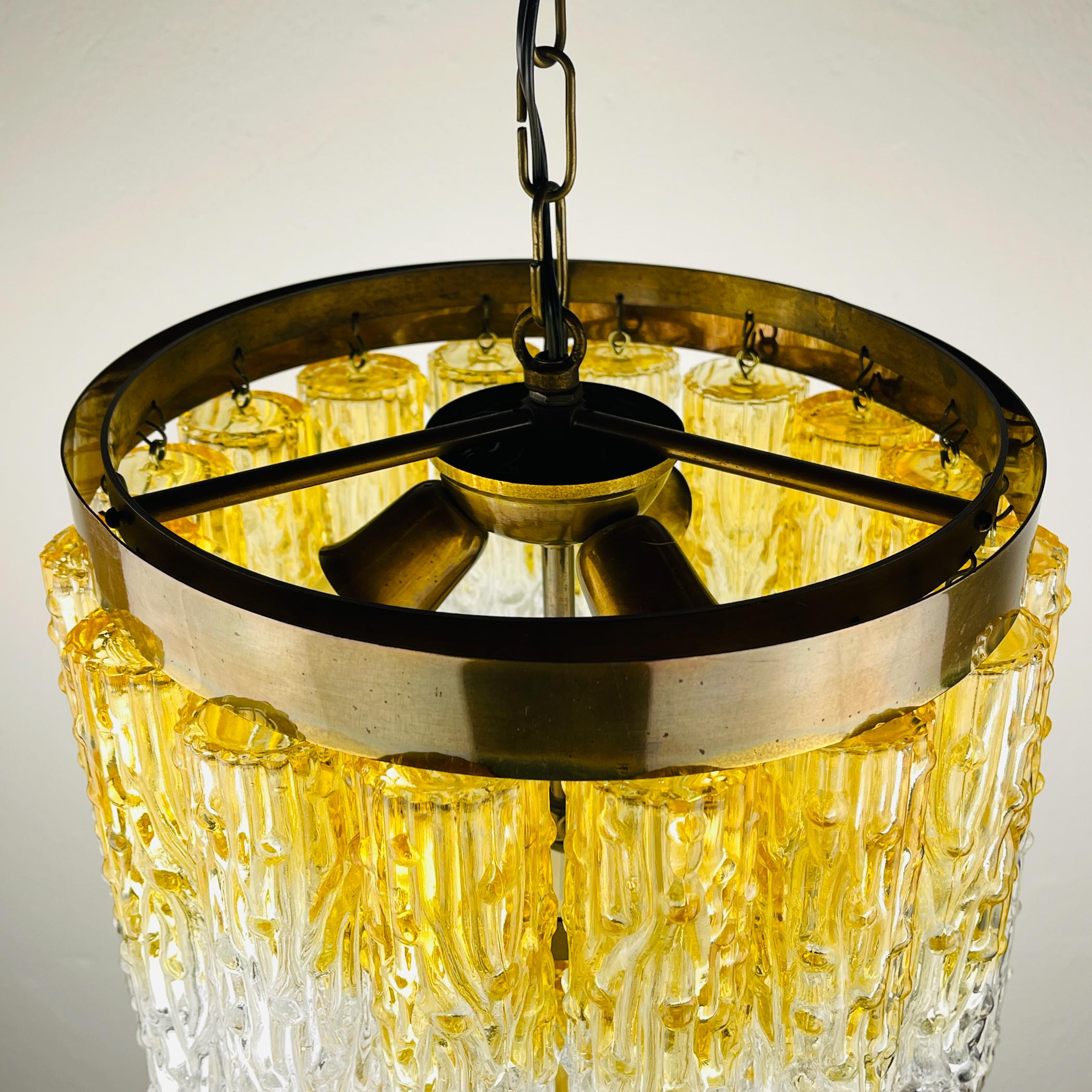 Murano glass chandelier Tronchi by Toni Zuccheri for Venini Italy 1960s For Sale 2