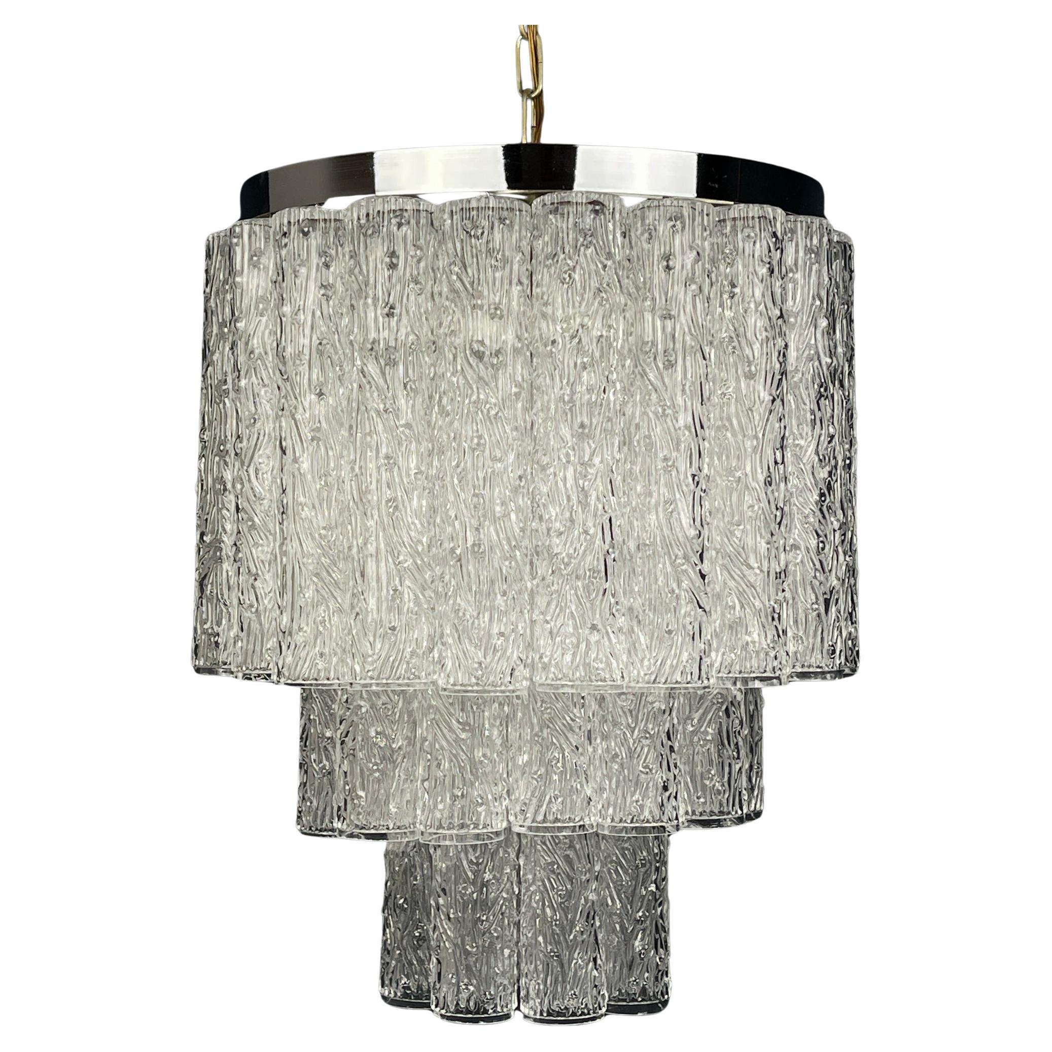 Murano glass chandelier Tronchi by Toni Zuccheri for Venini Italy 1960s For Sale