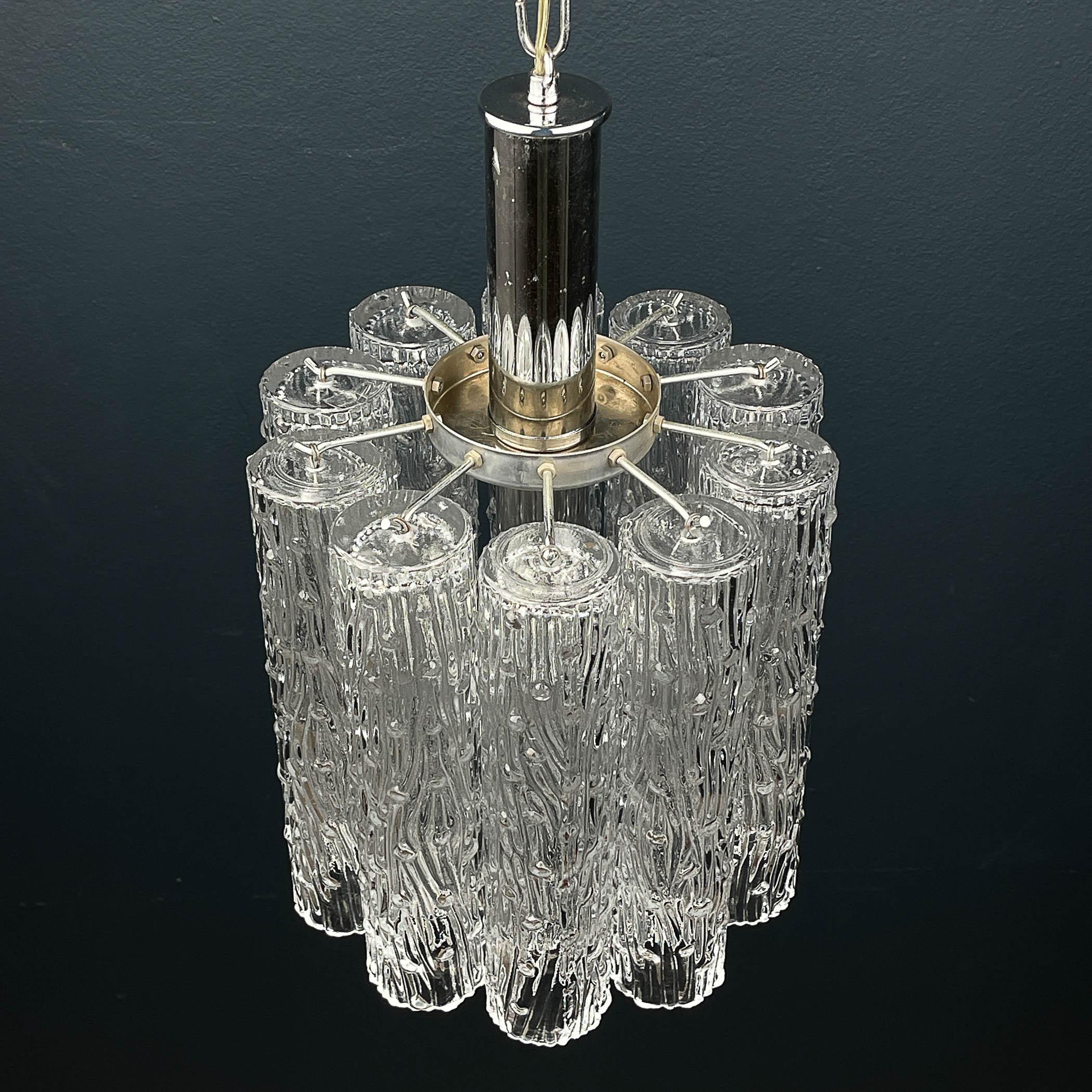 Murano glass chandelier Tronchi by Toni Zuccheri for Venini Italy 1970s For Sale 3