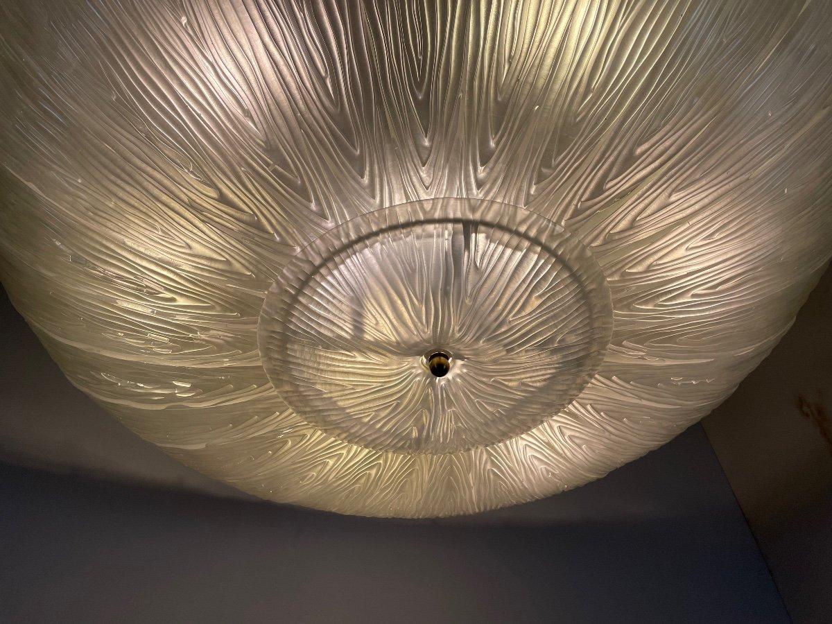 Metal Murano Glass Chandelier, Ufo Circa 1980 For Sale