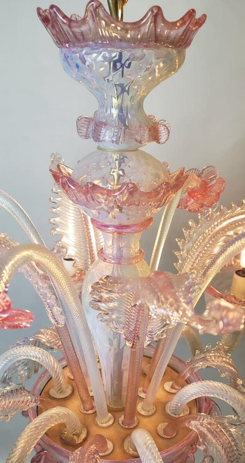 Metà XX secolo Lampadario in vetro di Murano con 6 luci, 1950 in vendita