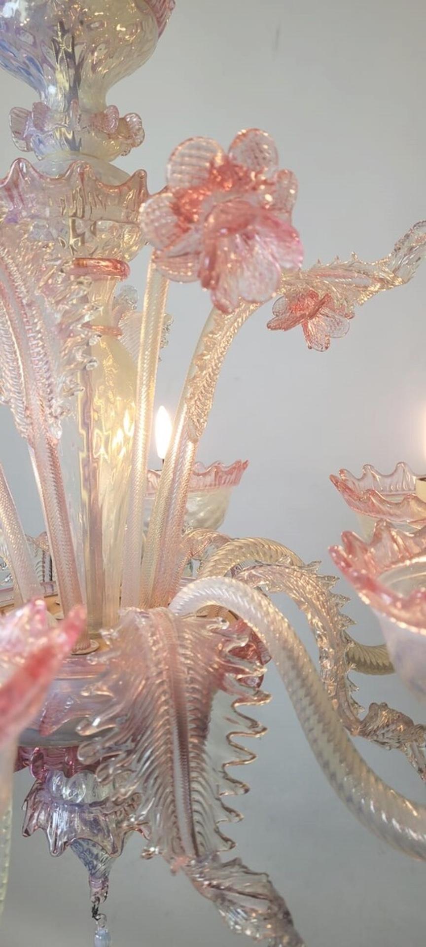 Vetro di Murano Lampadario in vetro di Murano con 6 luci, 1950 in vendita