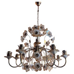 Murano-Glas-Kronleuchter mit Blumen, 1970, Mid-Century-Modern-Stil