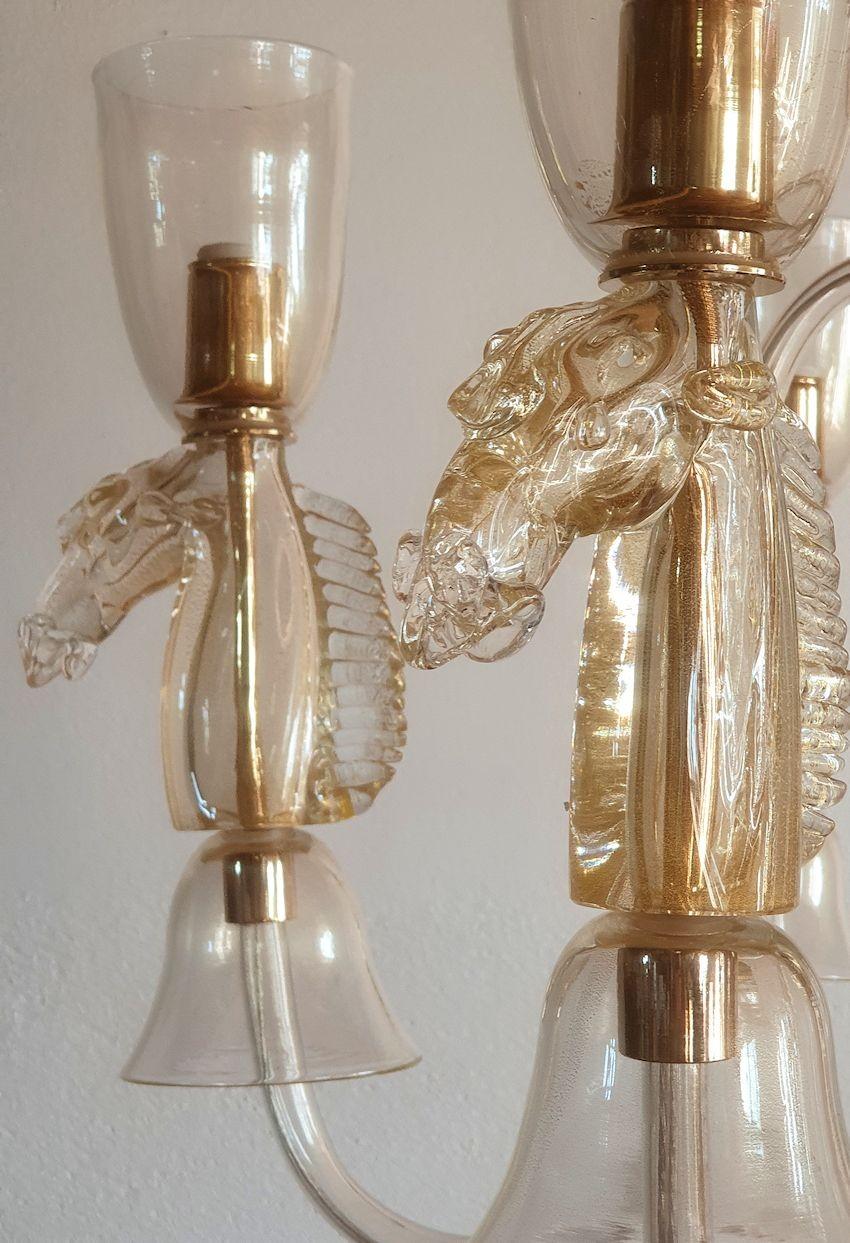 Lustre en verre de Murano avec décor de chevaux 3