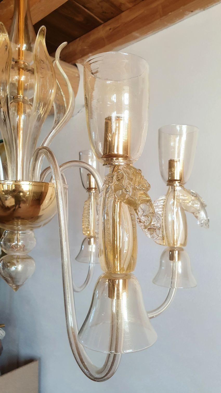 Lustre en verre de Murano avec décor de chevaux 2