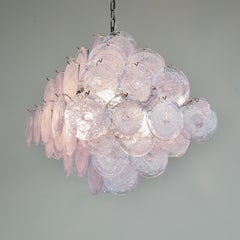 Murano Glass Chandelier with Lavender Coloured Glass Disks