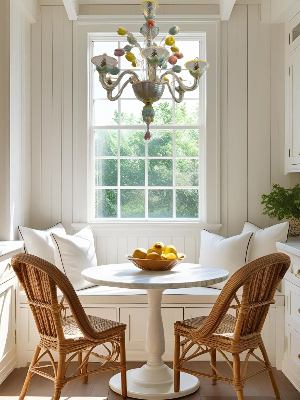Murano Glass Chandelier with Tulips attributed to Seguso, Italy 1930s 5