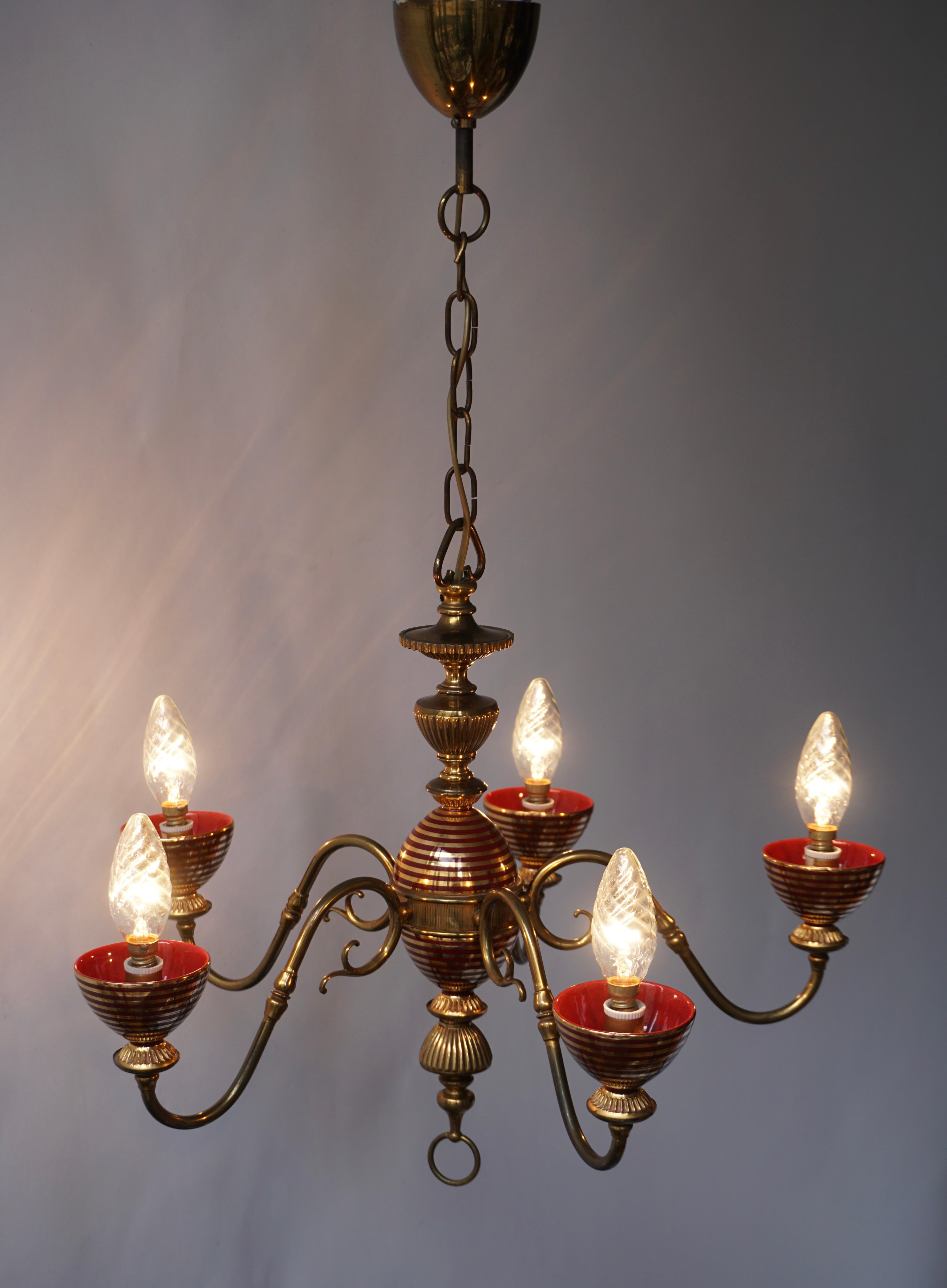 Murano Glass Chandelier with two Sconces In Good Condition For Sale In Antwerp, BE
