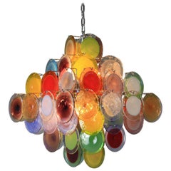 Murano Glass Chandelier with Vistosi Glass Disks