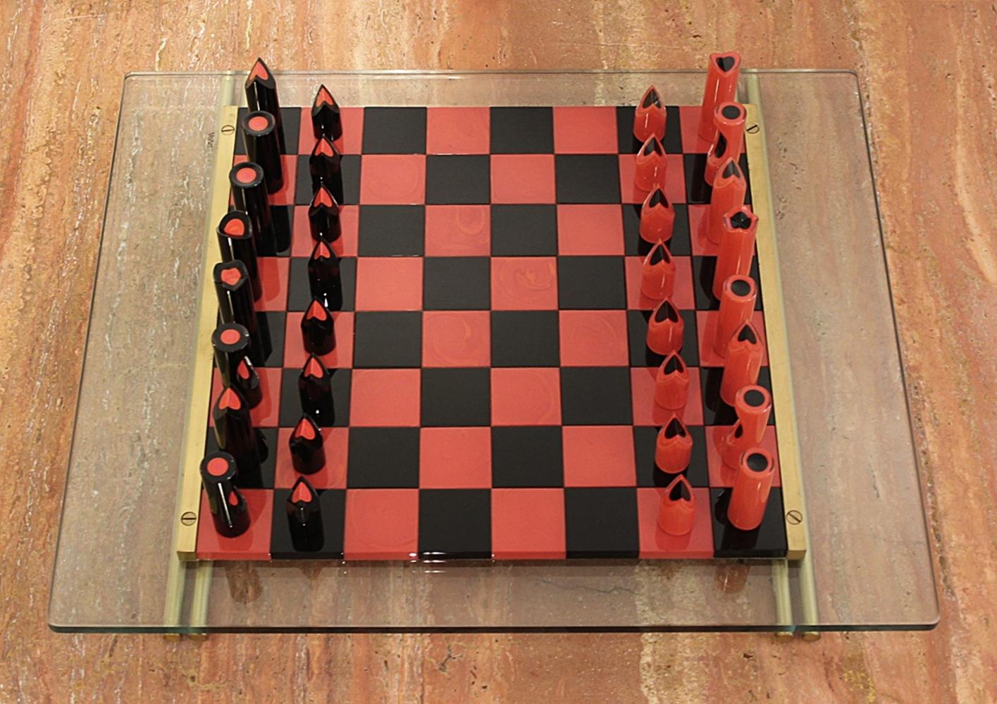 Murano glass chess game by Mario Ticco for VeArt, Italy, 1983.
